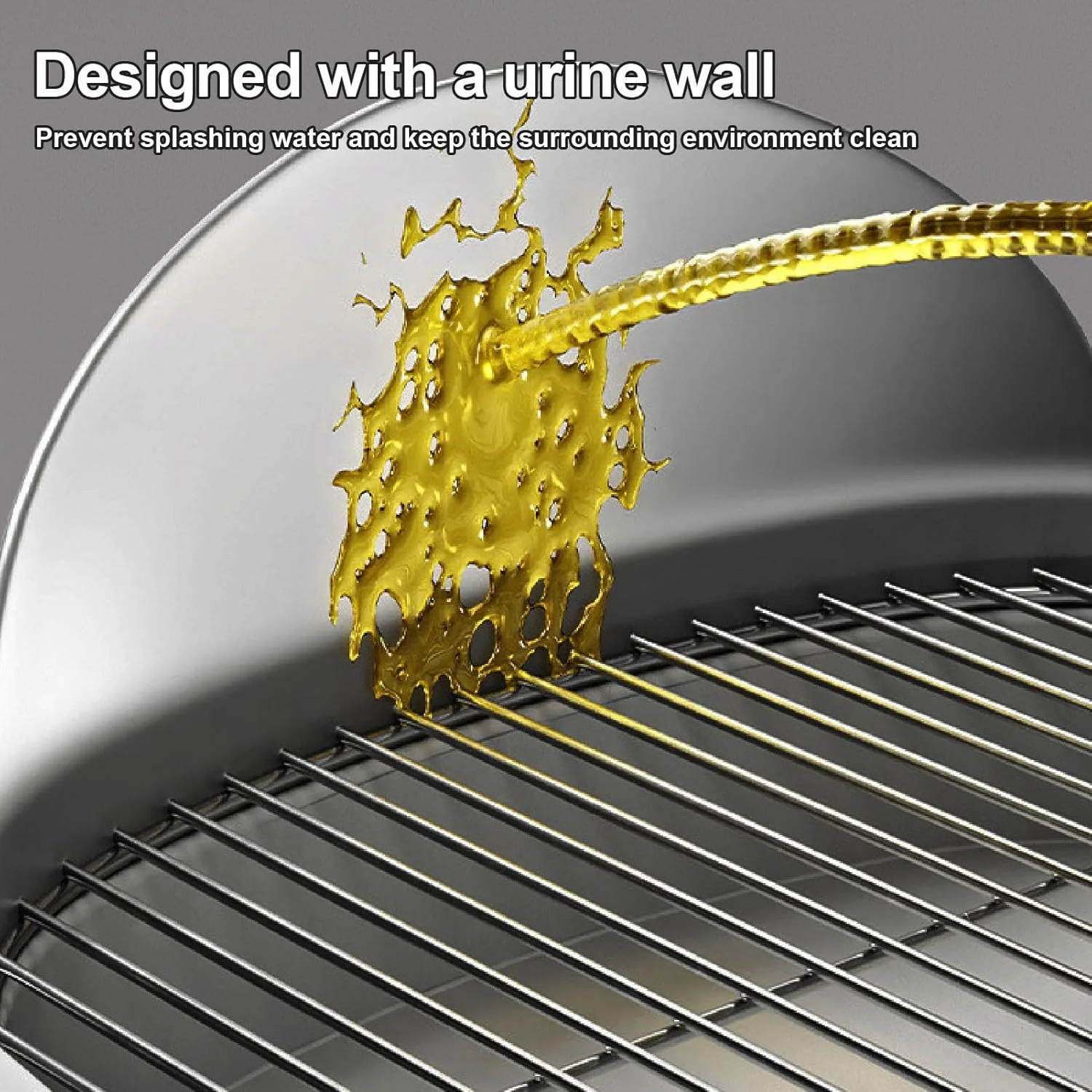 نگهدارنده پد ادرار توالت سگ، سینی توری توالت سگ، توالت آموزش سگ با بافل، جعبه بستر قابل حمل سگ برای سگ های کوچک و متوسط (خاکستری)