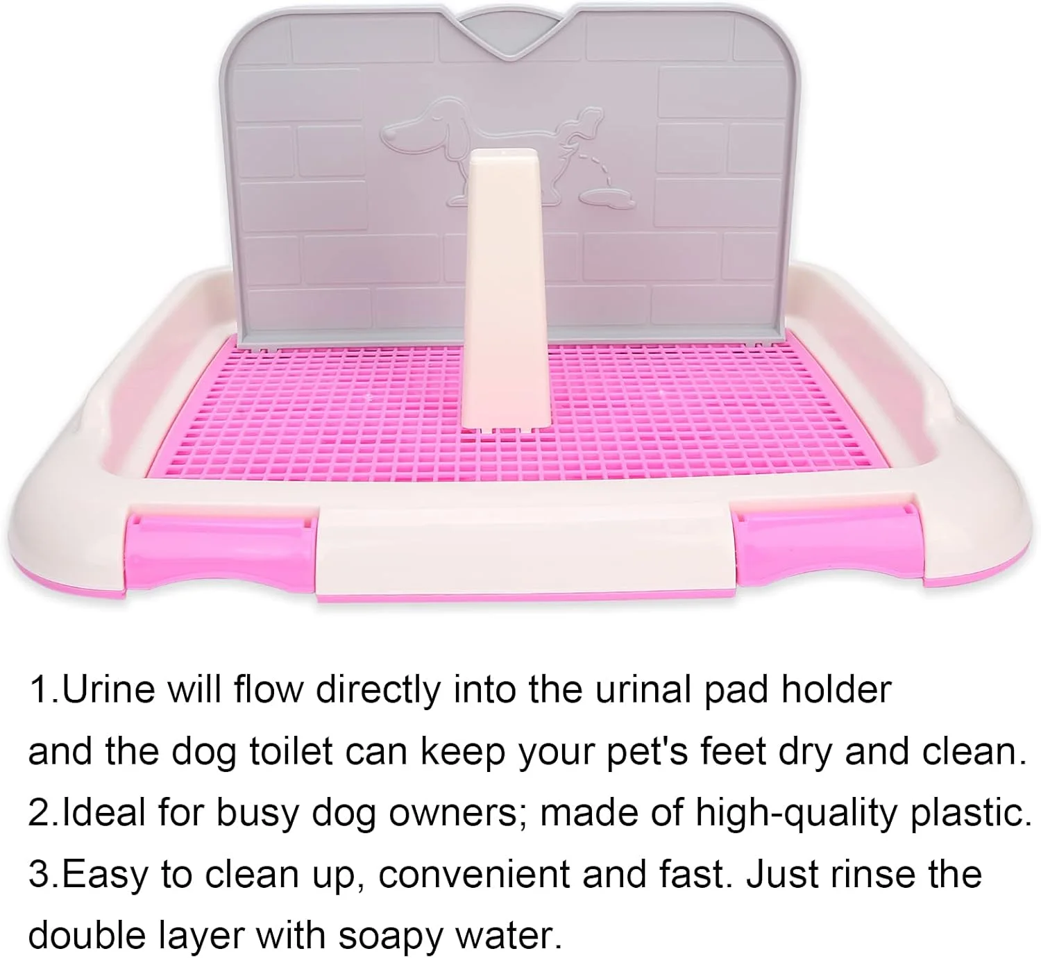 پد توالت سگ، سینی توالت زمان‌بندی شده سگ، توالت گربه، توالت سگ، توالت سگ سرپوشیده، سینی توالت سگ با 1 عدد دیوار برای توالت سگ ()