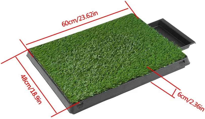 پد چمن توالت سگ با سینی، پی‌پیکان برای سگ‌ها، تجهیزات آموزشی برای سگ‌ها یا سایر حیوانات خانگی 60 x 48 x 6 سانتی‌متر