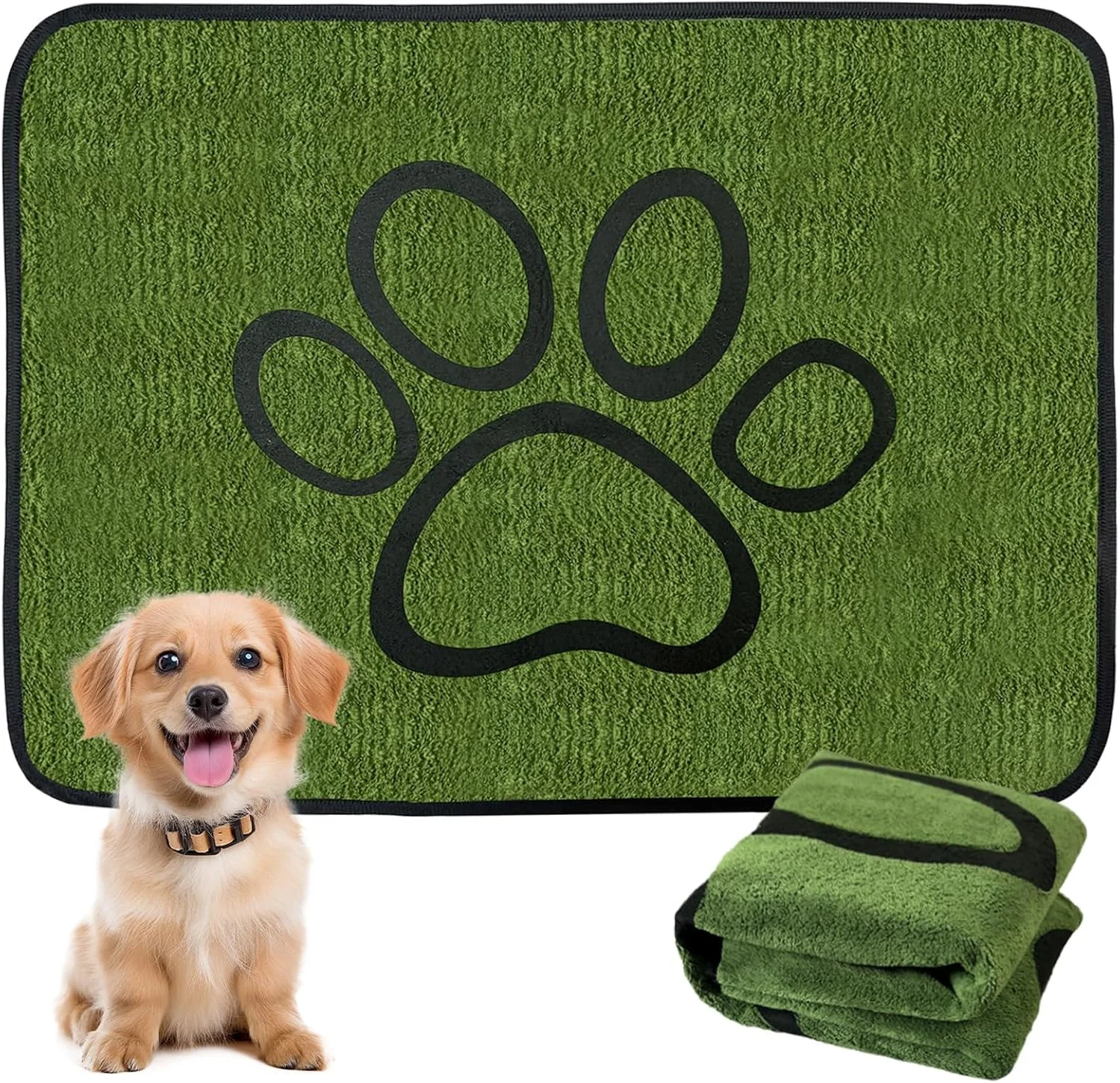 پدهای شستشوی سگ Tking، بسته 2 عددی پد ادرار سگ قابل استفاده مجدد با لایه جاذب سبز برای آموزش دستشویی، کف، قفس و تخت (45x60 سانتی متر)