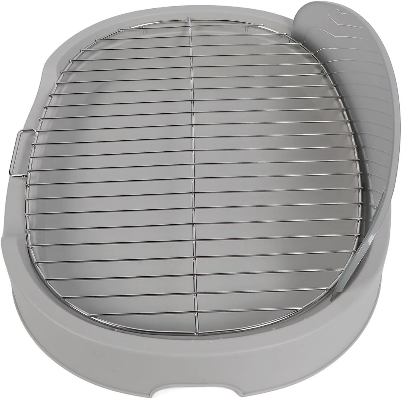 سینی توالت سگ، 51x42x18 سانتی متر، سینی توالت سگ با محافظ ادرار، پد آموزش توالت توله سگ با طرح باز، جعبه بستر حیوانات خانگی با دیوار، تمیز کردن آسان، برای توله سگ های کوچک و متوسط ​​(خاکستری)