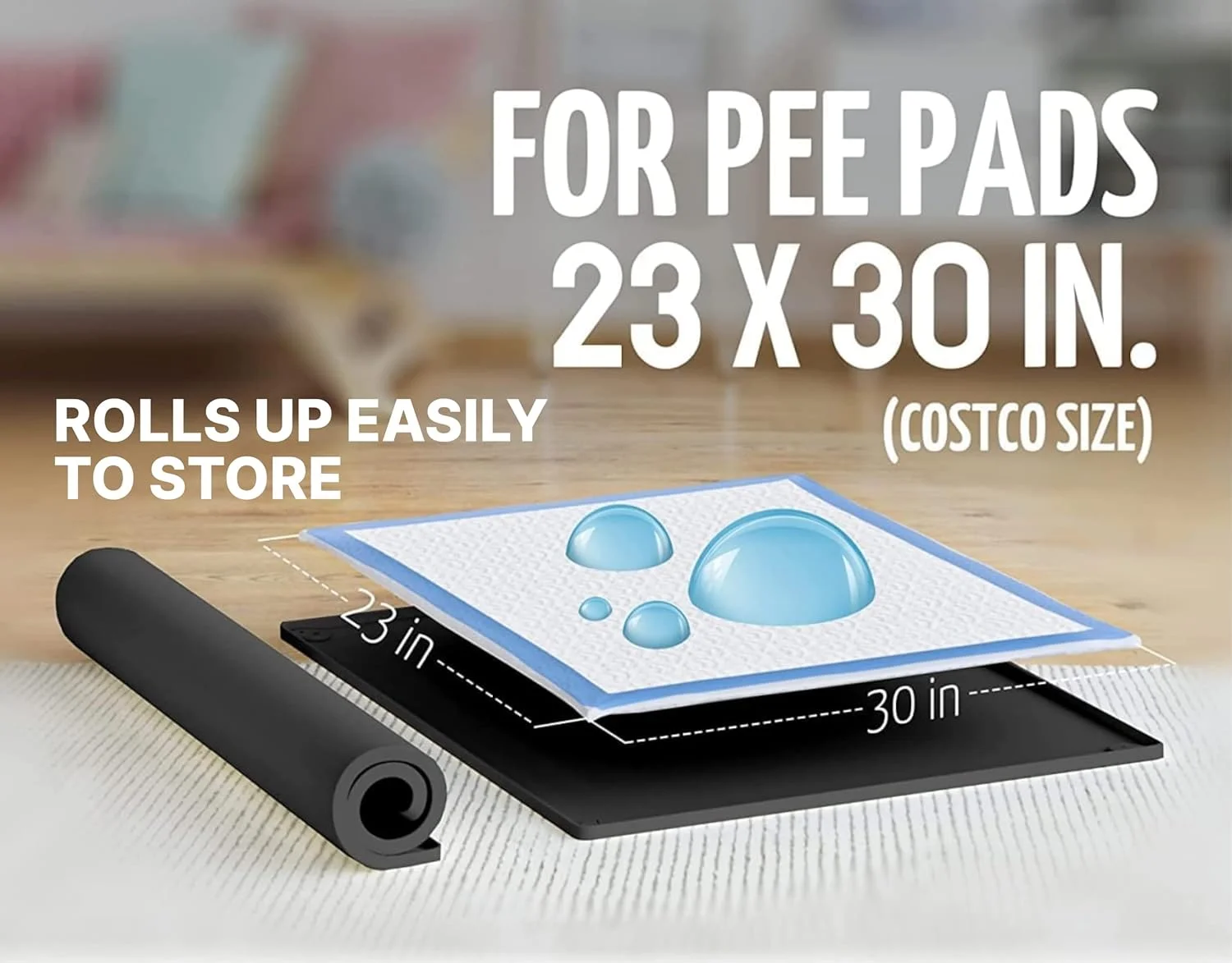 نگهدارنده پد ادرار سگ TidyFriend مناسب برای پدهای ادرار 30 در 23 اینچ با سوراخ های قفل گوشه، لبه های برجسته، ضد نشت، نگهدارنده سینی دستشویی سیلیکونی سگ با تمیز کردن آسان، برای محافظت از کف داخلی (مشکی)