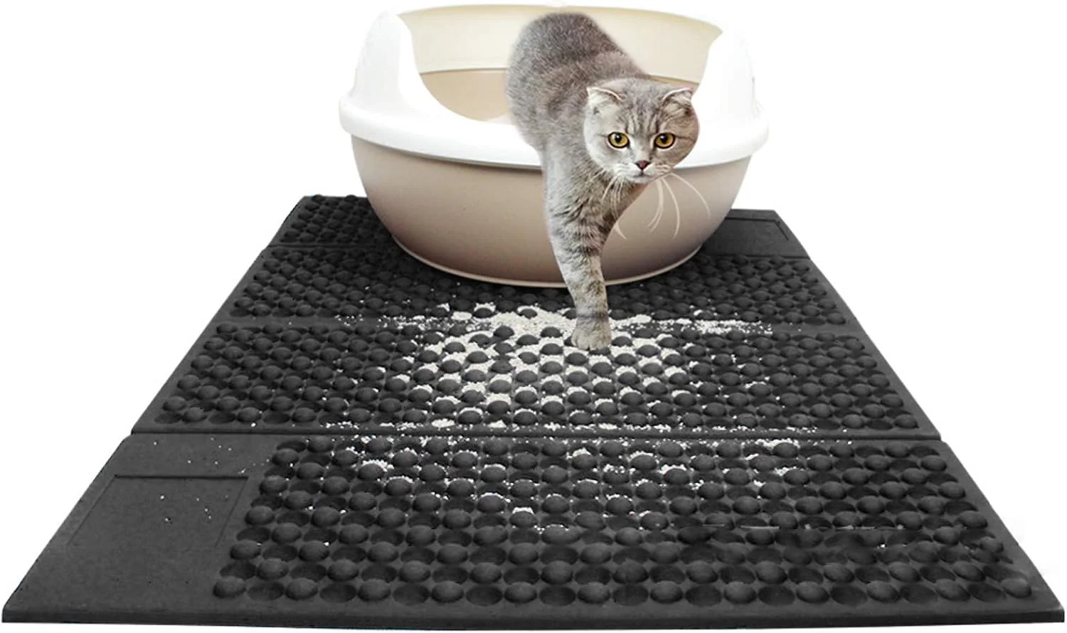 پد بستر گربه Tnfeeon ضد آب و بدون لغزش EVA تاشو سینی بستر گربه پد ماساژ حیوانات خانگی (M)