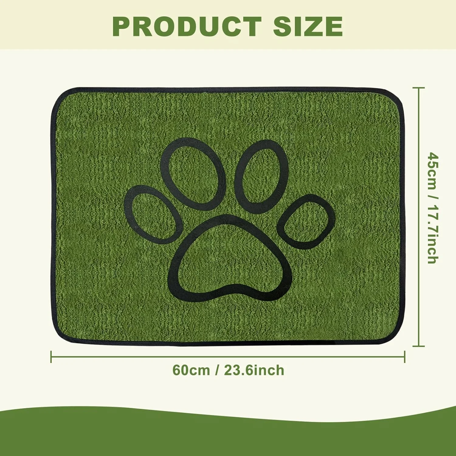 پدهای شستشوی سگ Tking، بسته 2 عددی پد ادرار سگ قابل استفاده مجدد با لایه جاذب سبز برای آموزش دستشویی، کف، قفس و تخت (45x60 سانتی متر)