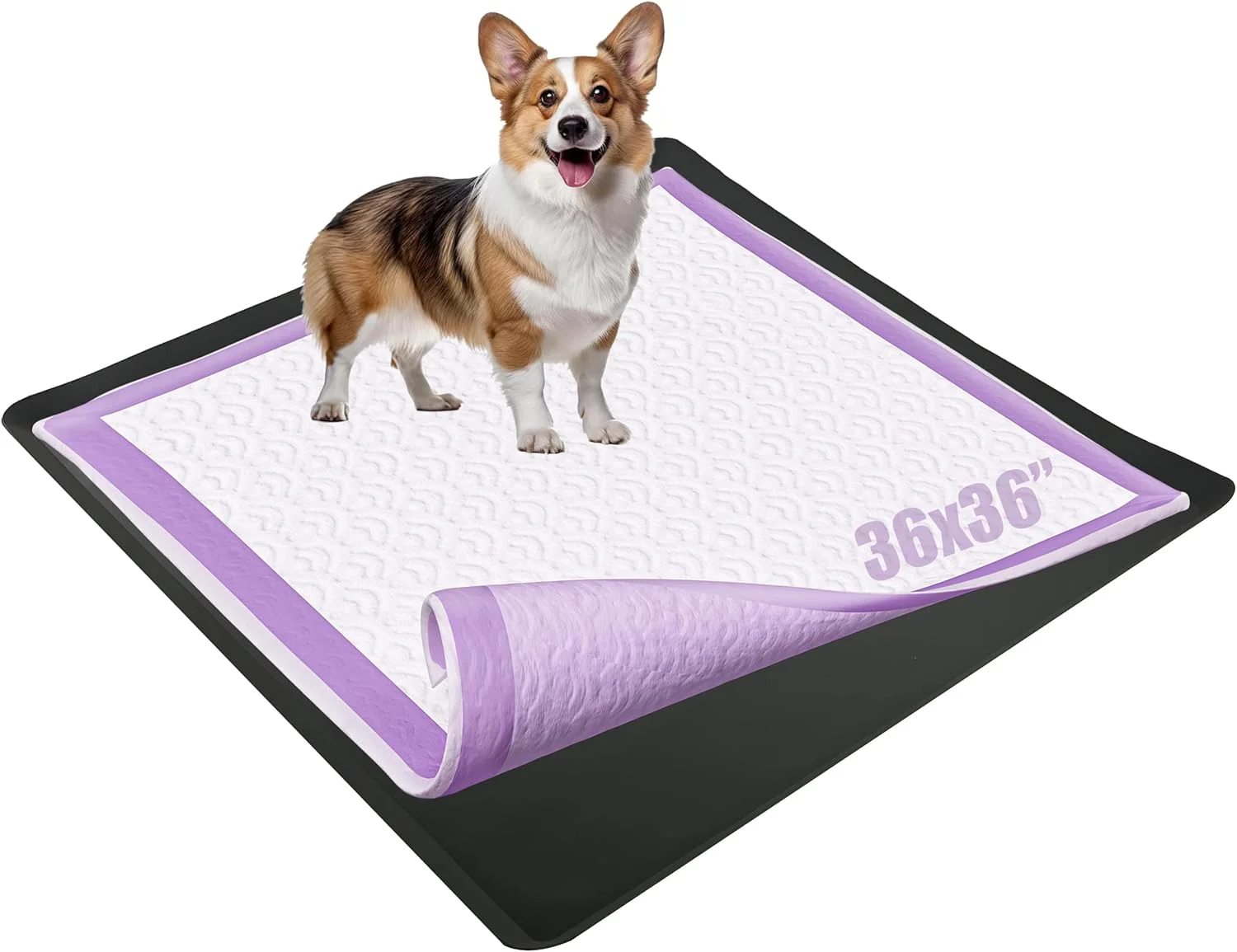 سینی نگهدارنده پد ادرار سگ TidyFriend برای پدهای آموزشی 36 x 36 اینچی - نگهدارنده سیلیکونی پد ادرار، بدون ریزش ادرار برای سگ ها - تمیز کردن و نگهداری آسان، مناسب برای سینی دستشویی سگ (مشکی)