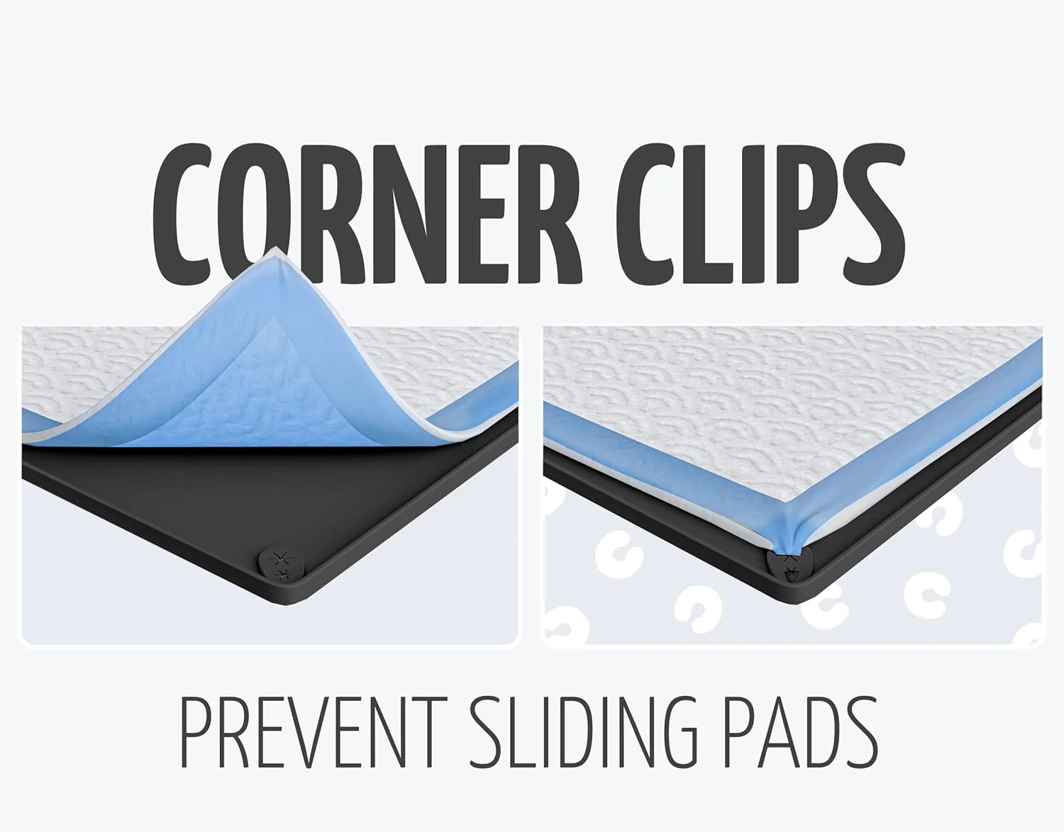 نگهدارنده پد ادرار سگ TidyFriend مناسب برای پدهای ادرار 30 در 23 اینچ با سوراخ های قفل گوشه، لبه های برجسته، ضد نشت، نگهدارنده سینی دستشویی سیلیکونی سگ با تمیز کردن آسان، برای محافظت از کف داخلی (مشکی)