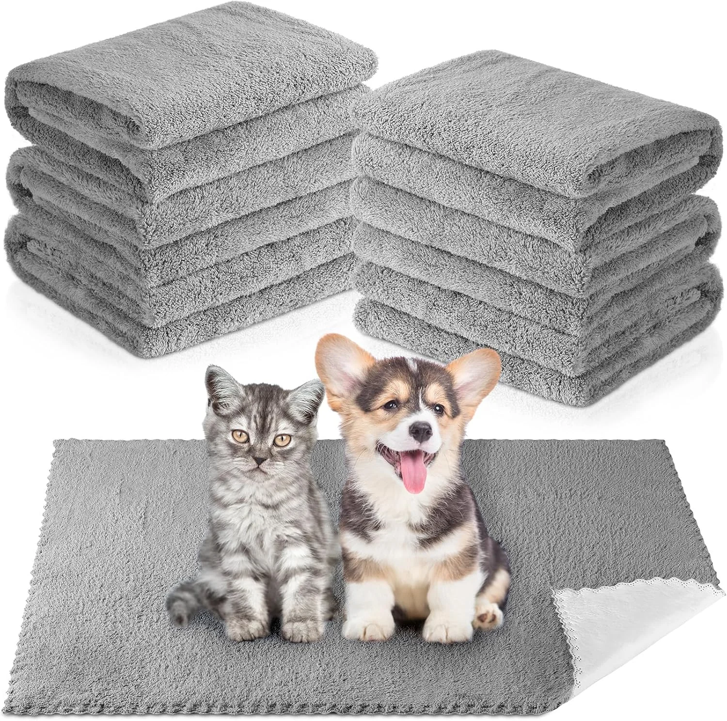 پد ادرار سگ Thyle، ضد آب، 12 عددی، مناسب توله سگ های کوچک، سایز 45x60 سانتی متر، پد بستر حیوانات خانگی، پد آموزش سگ، قابل شستشو و استفاده مجدد، پد بستر حیوانات کوچک