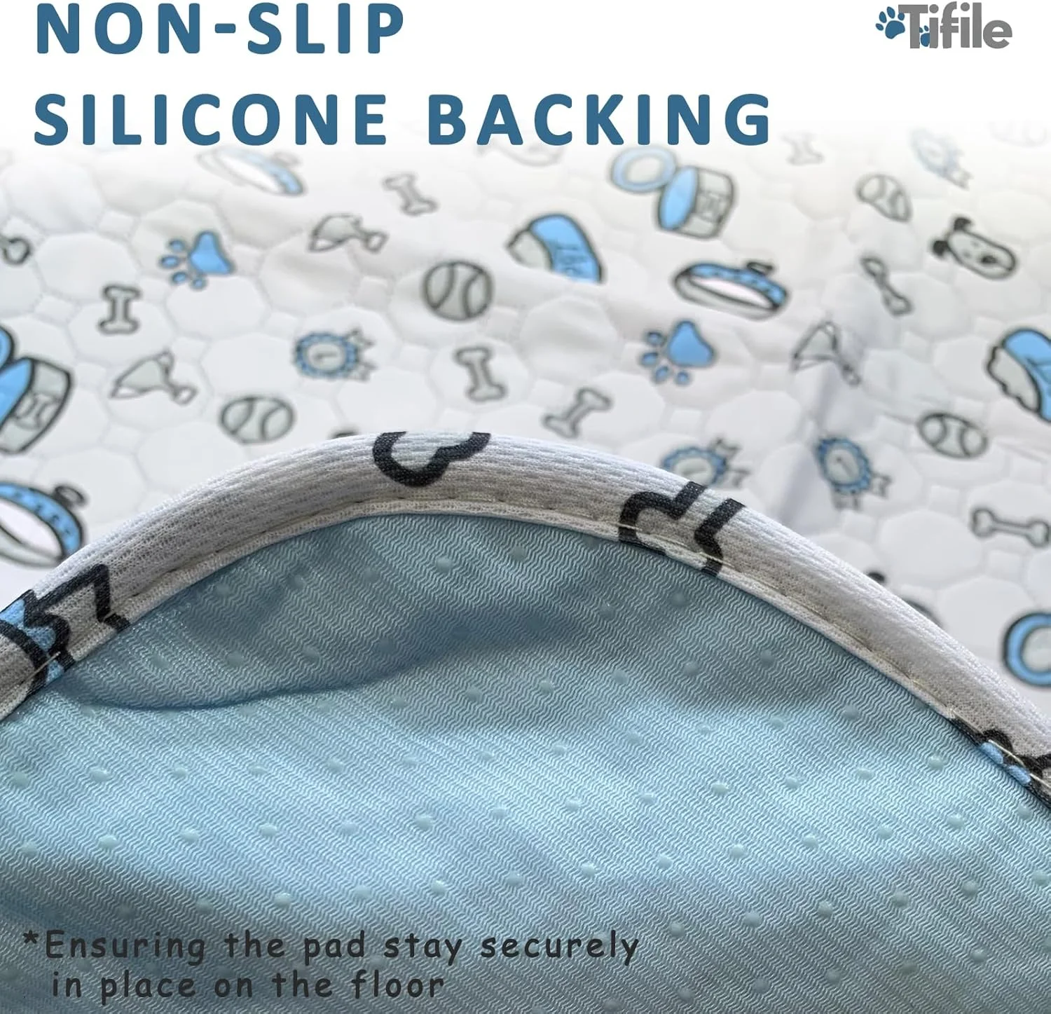 پدهای ادرار شوی TIFILE برای سگ ها، بسته 2 عددی پدهای توله سگ قابل استفاده مجدد، پدهای زایمان جاذب با طرح استخوان، پدهای آموزش حیوانات خانگی ضد لغزش و ضد آب برای مبل، جعبه، آموزش دستشویی - 45x60 سانتی متر