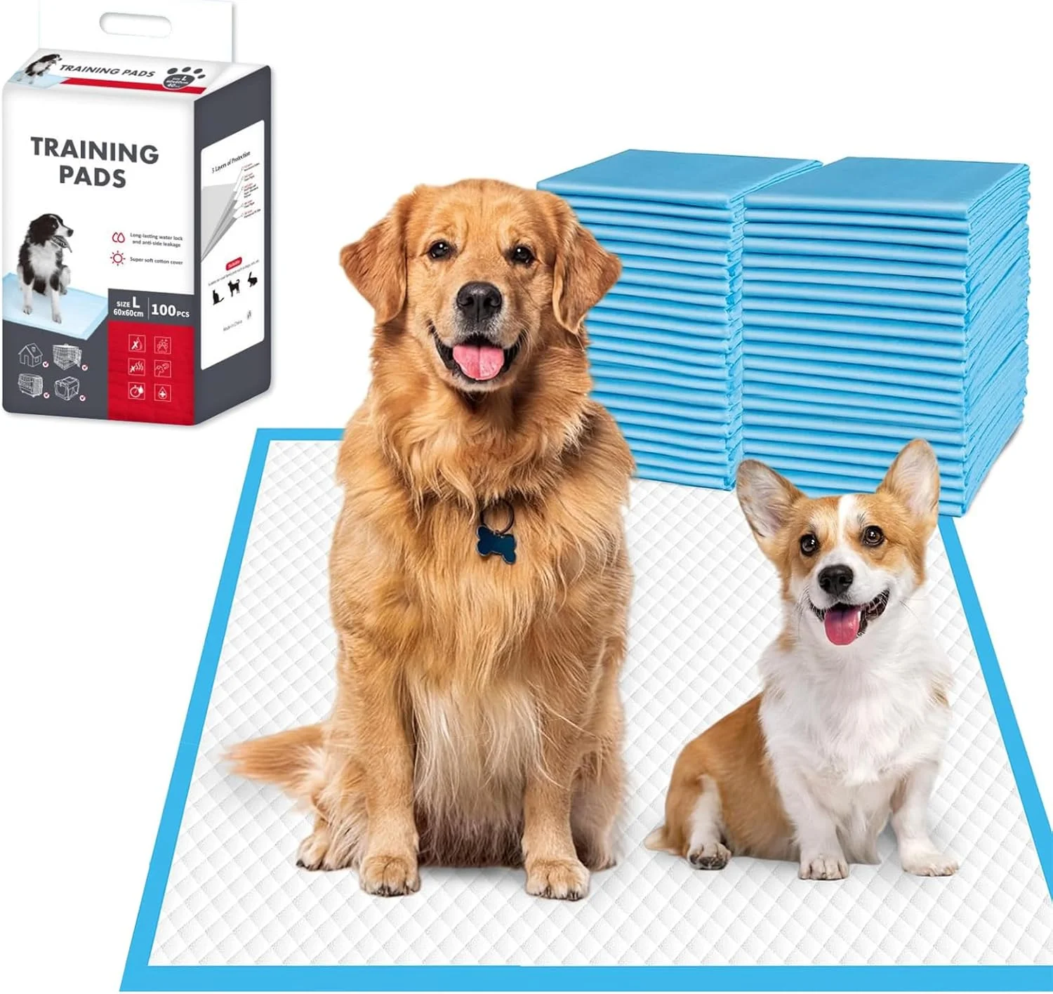 پدهای آموزشی سگ THMINS با جذب فوق العاده 5 لایه، پدهای یکبار مصرف ضد نشت برای آموزش ادرار سگ (33X45CM، بسته 100 عددی)