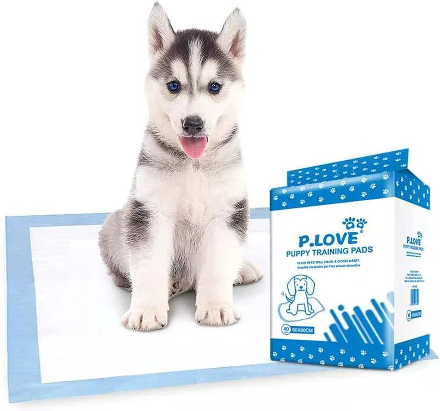 پد آموزش سگ، پد ضخیم پوشک سگ، پوشک های جاذب یکبار مصرف، ضد نشت، پد پوشک کاغذی سگ (L 60x60 سانتی متر / 40 عدد)