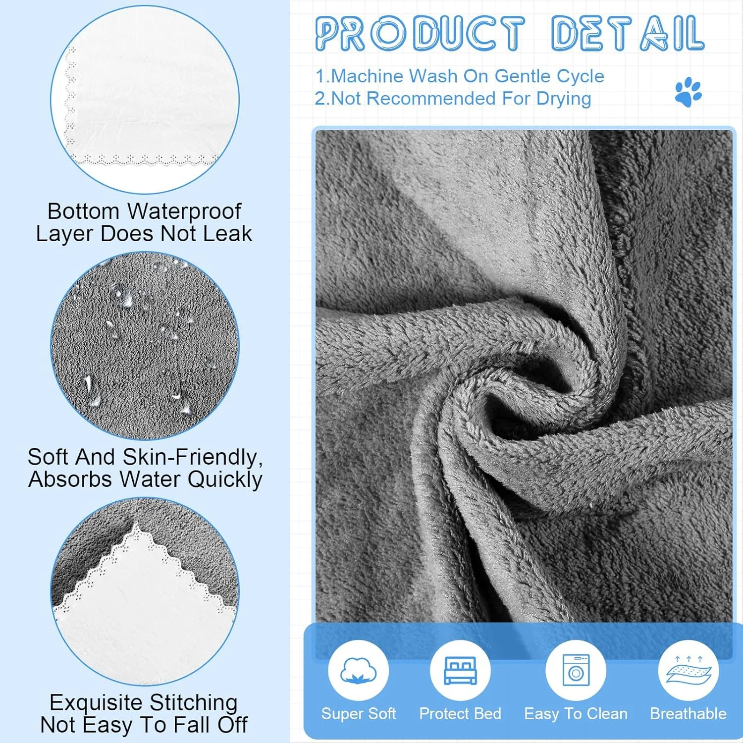 پدهای ادرار شوی سگ Thyle، بسته 12 عددی، پدهای آموزشی سگ قابل شستشو، پدهای ضد آب توله سگ، پدهای زایمان حیوانات خانگی، تخت سگ کوچک برای قفس، آستر قفس، مبل (33 x 45 سانتی متر، خاکستری)