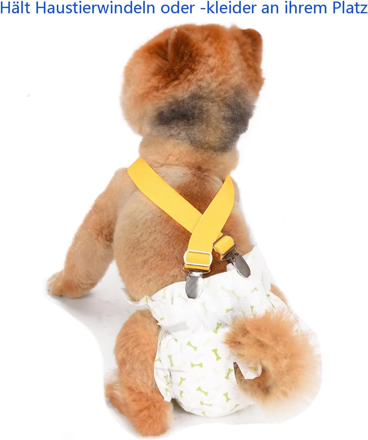 بسته 4 عددی جوراب شلواری سگ، جوراب شلواری گربه با قابلیت تنظیم کشسانی، کمربند شکمی، هارنس سگ، لباس توله سگ نر و ماده و نگهدارنده پوشک (زرد و قهوه ای، L)