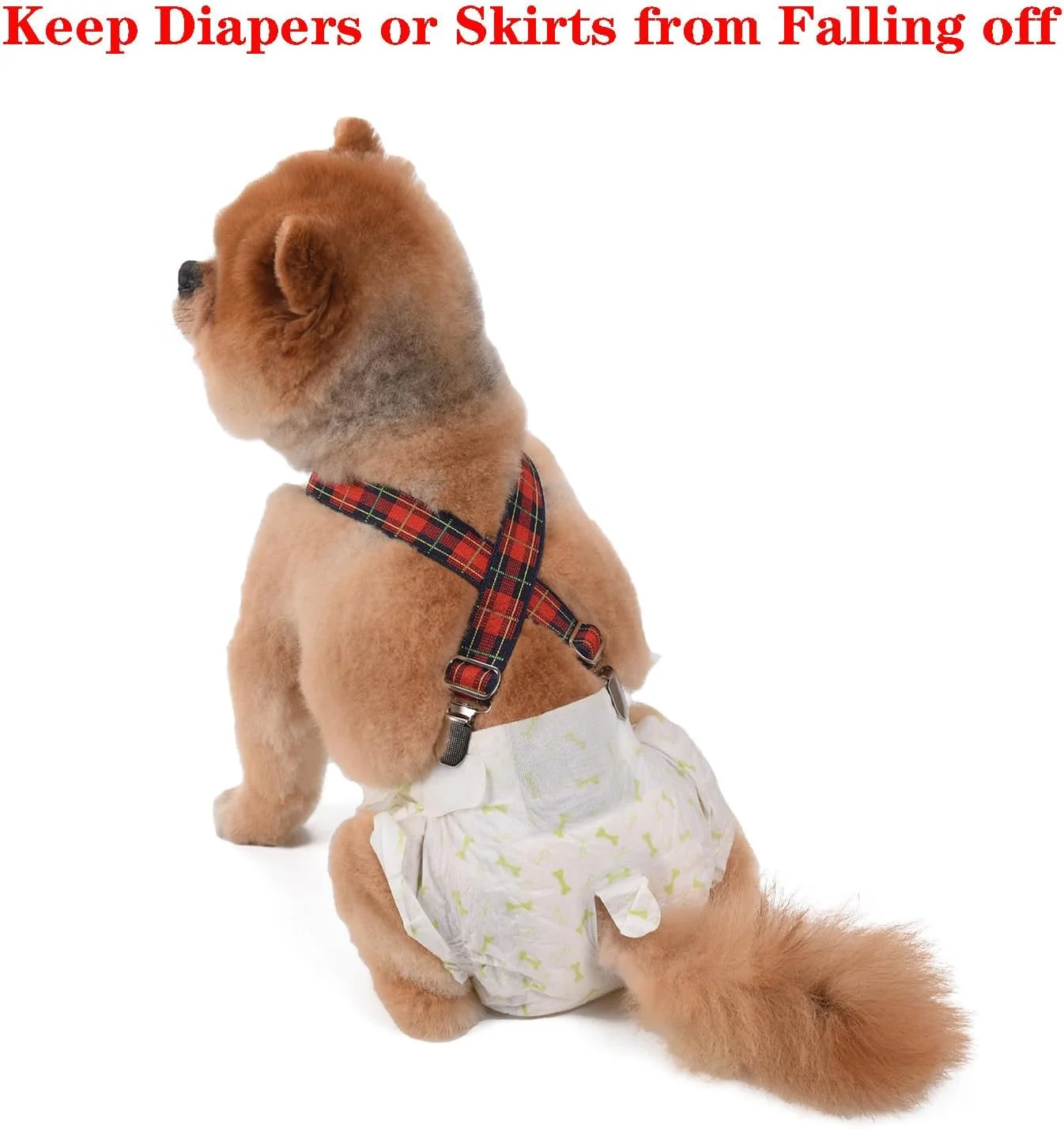 بند ساسپندر پوشک سگ، مناسب برای سگ های نر و ماده، نگهدارنده پوشک برای لباس سگ و دامن سگ