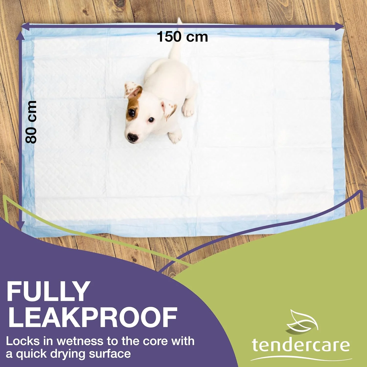 پدهای آموزشی سگ Tendercare - 40 عدد پد فوق العاده بلند - 80 x 150 سانتی متر - فوق العاده جاذب و ضد آب - پدهای یکبار مصرف بی اختیاری پدهای آموزشی سگ Tendercare - 40 عدد پد فوق العاده بلند - 80 x 150 سانتی متر - فوق العاده جاذب و ضد آب - پدهای یکبار مصرف بی اختیاری