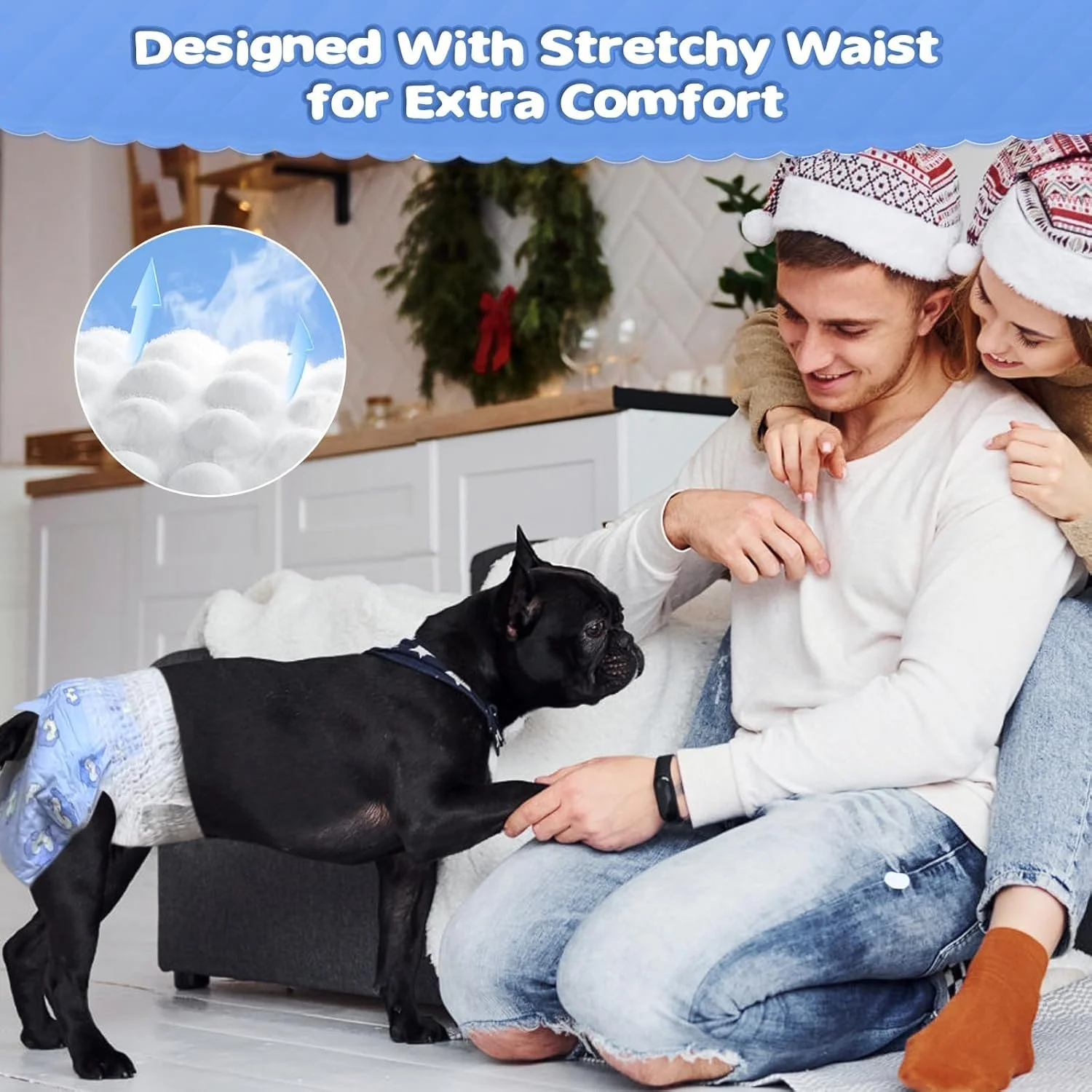 پوشک سگ تریفی مخصوص ماده، سایز بزرگ، 10 عدد، یکبار مصرف، کشسان و ضد نشت، فوق العاده جاذب برای سگ ها، مناسب توله سگ های کوچک