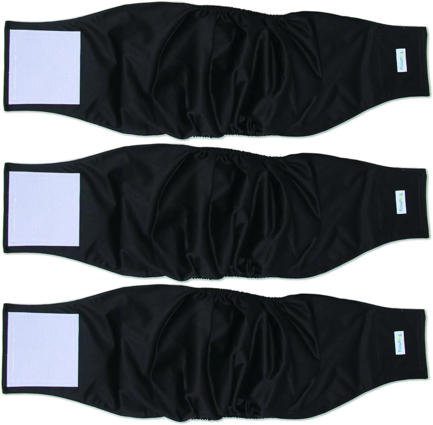 بسته 3 عددی پوشک سگ نر Teamoy، نوارهای شکمی توله سگ قابل شستشو، فوق العاده جاذب و راحت (XL، دور کمر 25 تا 29 اینچ، مشکی)