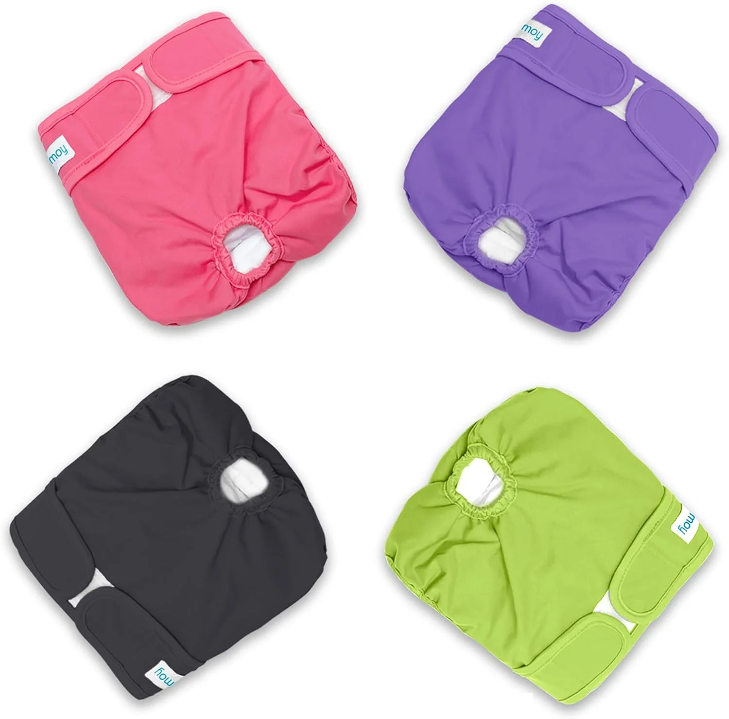 تیموی 4 عدد پوشک سگ ماده قابل شستشو، پوشک سگ قابل استفاده مجدد برای سگ های ماده، فوق العاده جاذب و راحت، سایز کوچک