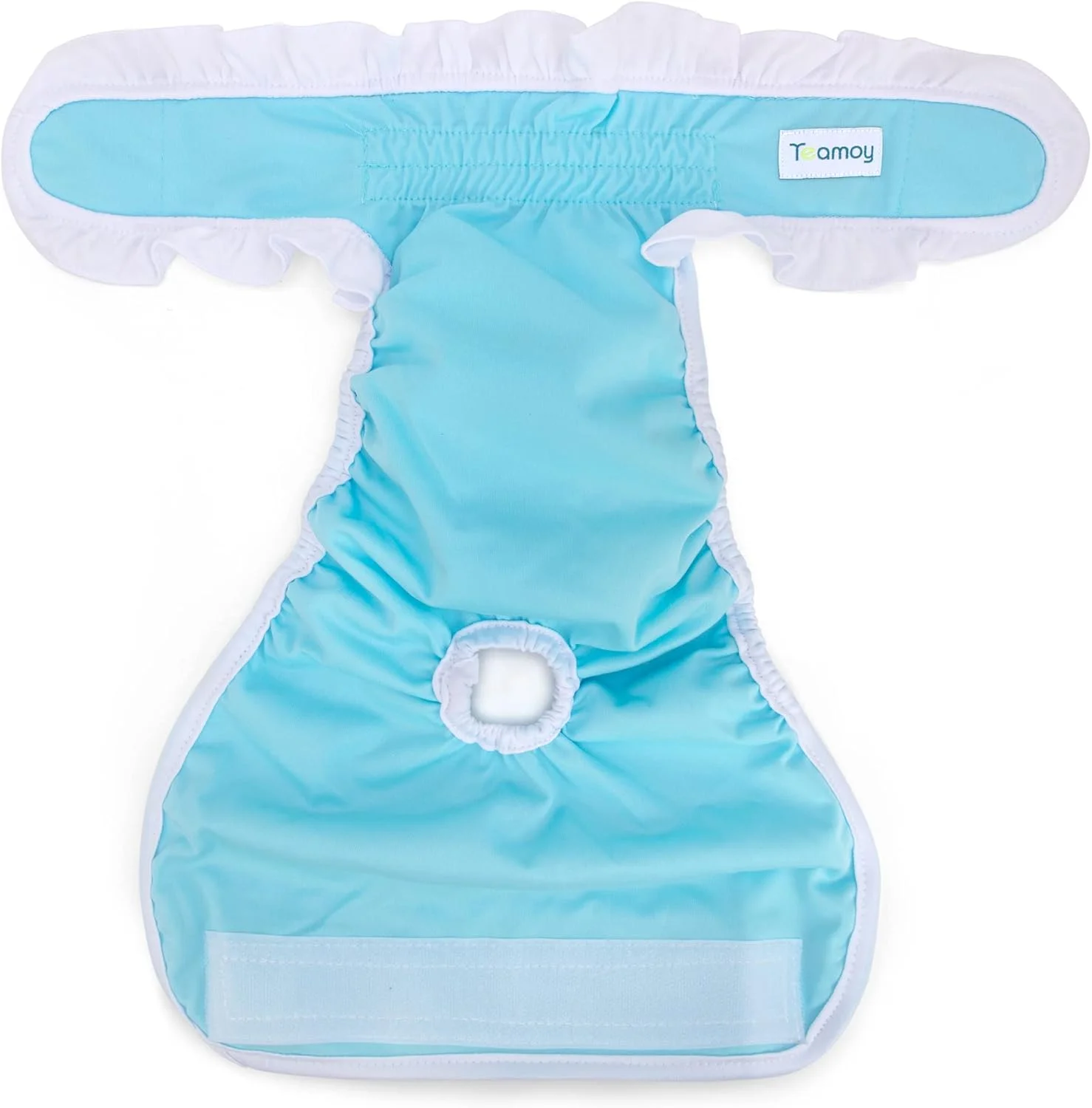 پوشک سگ ماده قابل شستشو Teamoy، بسته 4 عددی با لبه سفید، پوشک بی اختیاری ادرار برای سگ های ماده، صورتی + زرد + آبی + سبز، L1