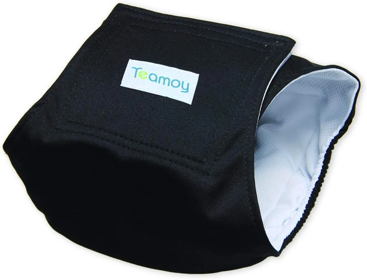 بسته 3 عددی پوشک سگ نر Teamoy، نوارهای شکمی توله سگ قابل شستشو، فوق العاده جاذب و راحت (L2، دور کمر 20 تا 24 اینچ، مشکی)