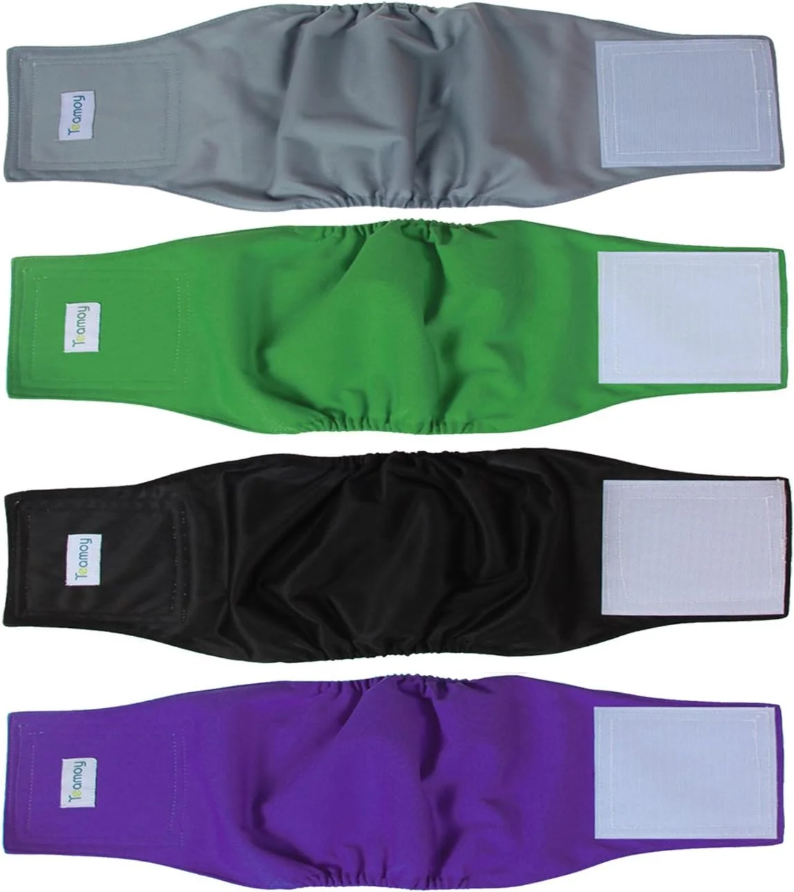 باند شکمی سگ نر Teamoy، قابل شستشو، سایز S (مشکی+ خاکستری+ سبز+ بنفش) - بسته 4 عددی