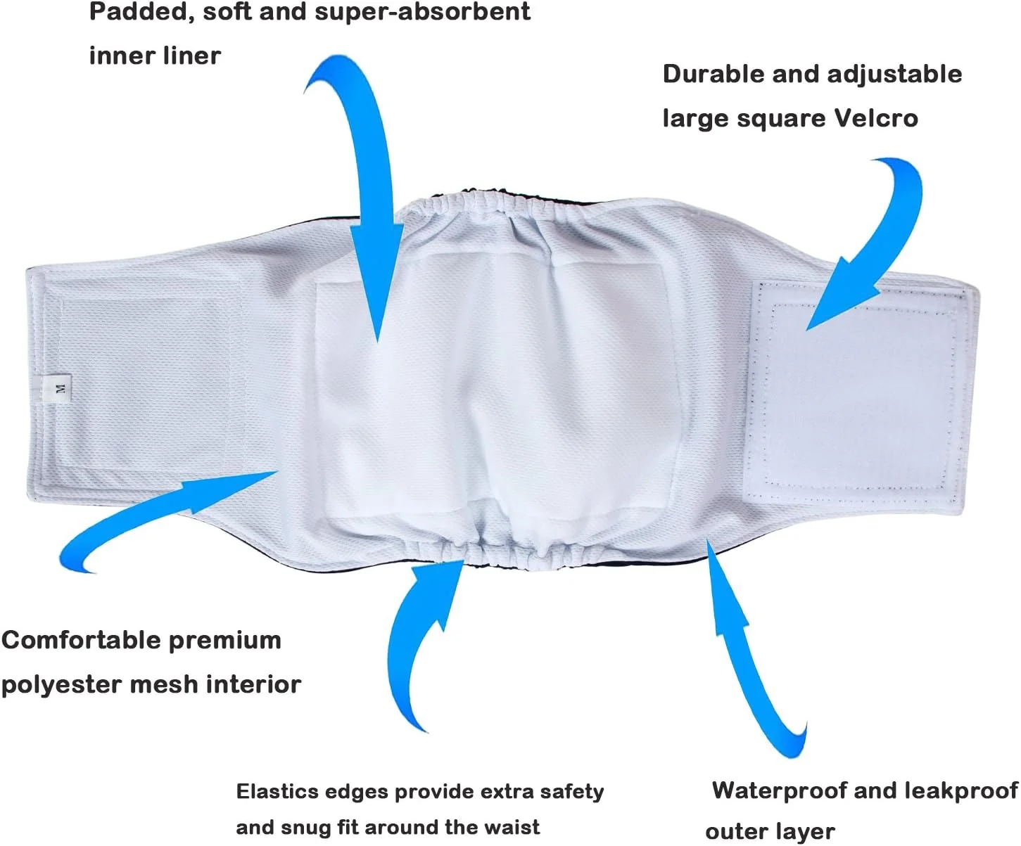 ست چهارتایی پوشک سگ نر Teamoy، نوار شکمی توله سگ قابل شستشو (سایز M، مشکی+ خاکستری+ سبز+ بنفش)