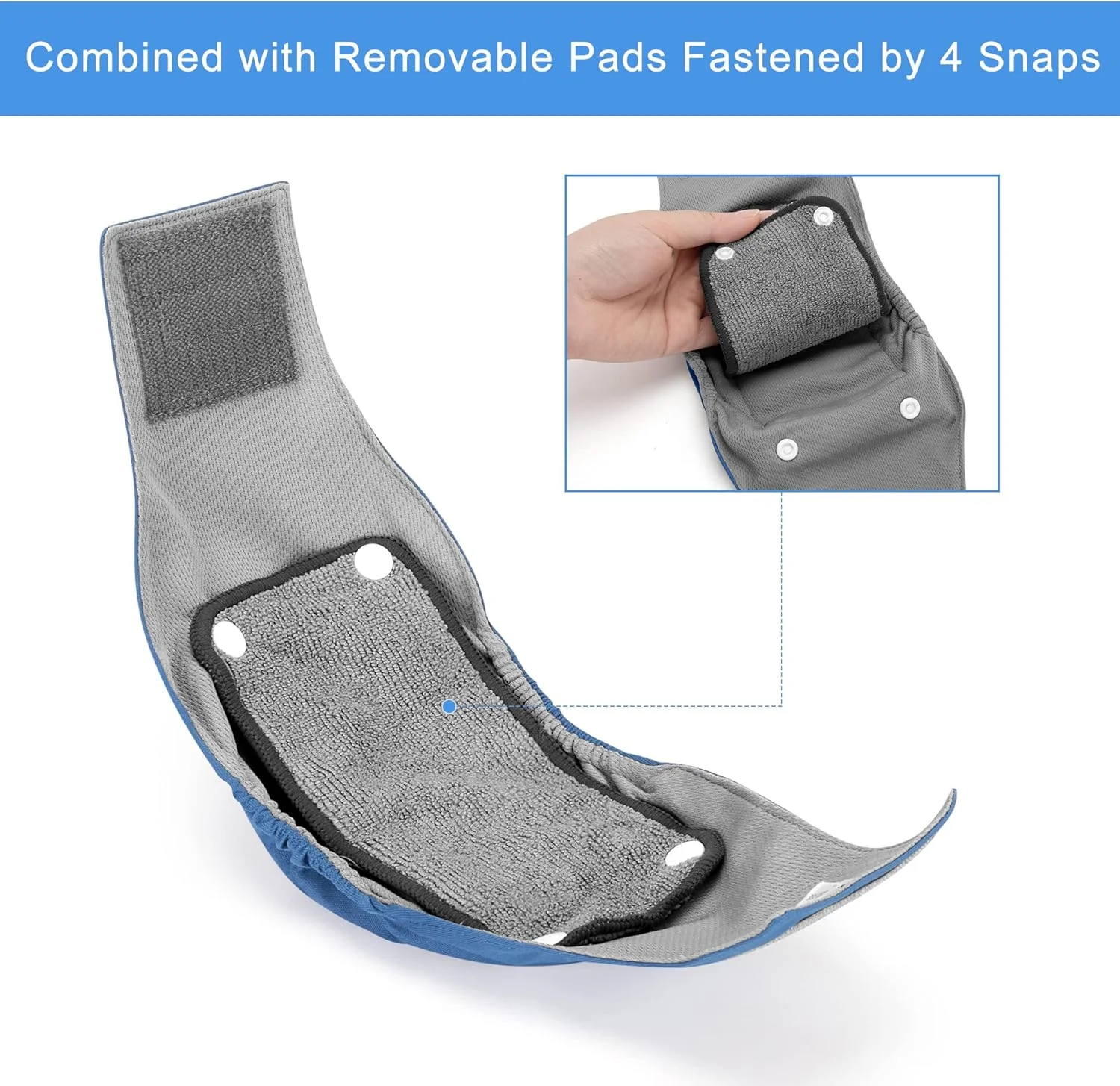 کمربند شکمی سگ نر Teamoy با پدهای قابل جابجایی، پوشک سگ توله سگ قابل شستشو و استفاده مجدد با آستر خاکستری (بسته 3 عددی)، سایز S