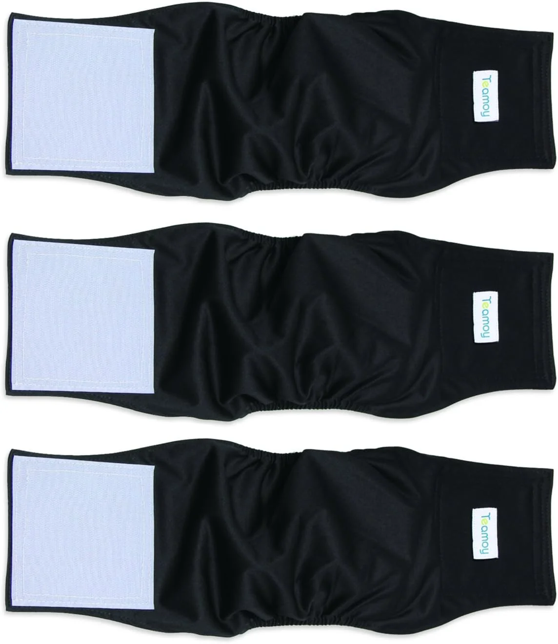 پوشک سگ Teamoy، پوشک سگ، پوشک های قابل استفاده مجدد برای سگ های نر، شکم بند توله سگ قابل شستشو سایز M (دور کمر 33-40 سانتی متر) مشکی - 3 عدد CATY06803