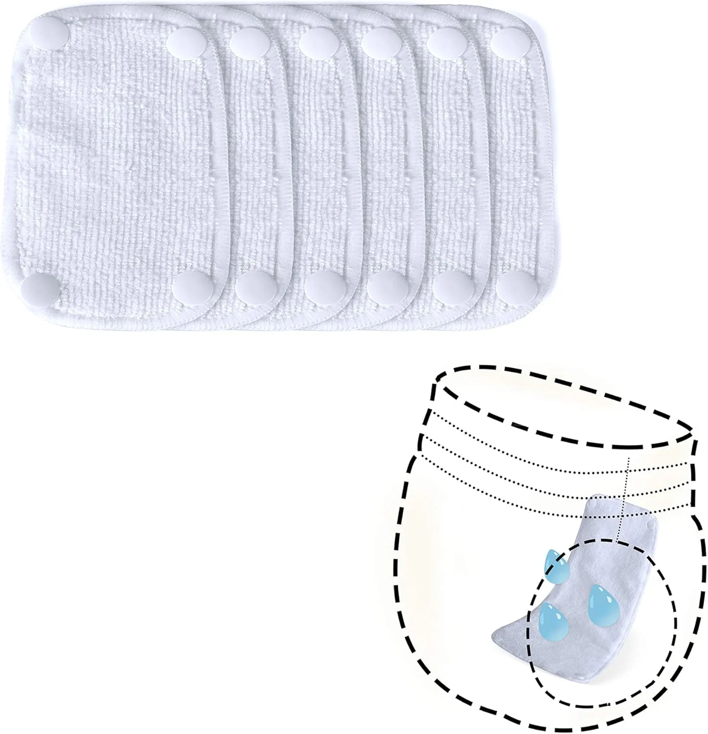 پدهای پوشک سگ ماده Teamoy، پدهای آستر پوشک سگ قابل استفاده مجدد (بسته 6 عددی) سایز S