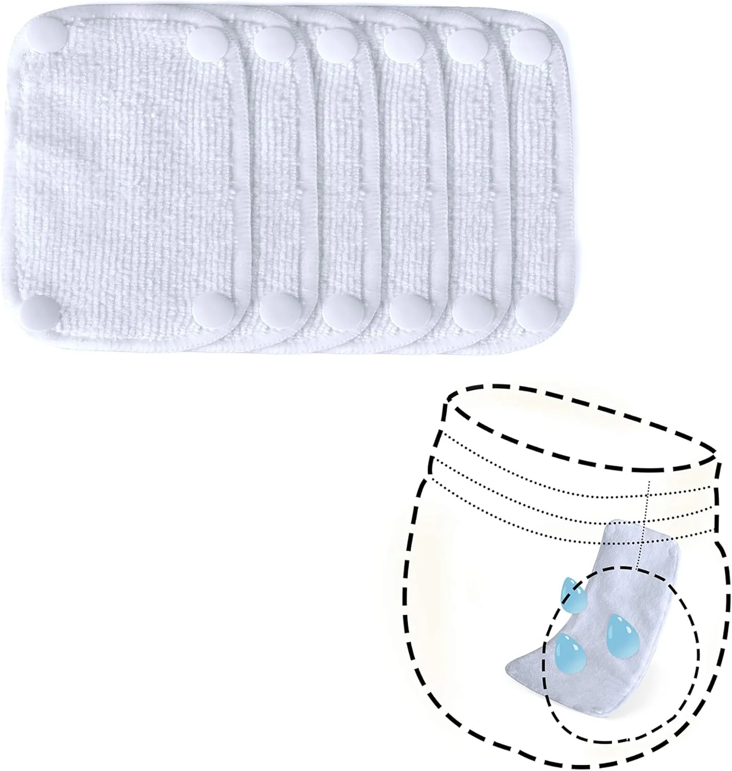 پدهای پوشک سگ ماده Teamoy، پدهای آستر پوشک سگ قابل استفاده مجدد (بسته 6 عددی)، سایز M