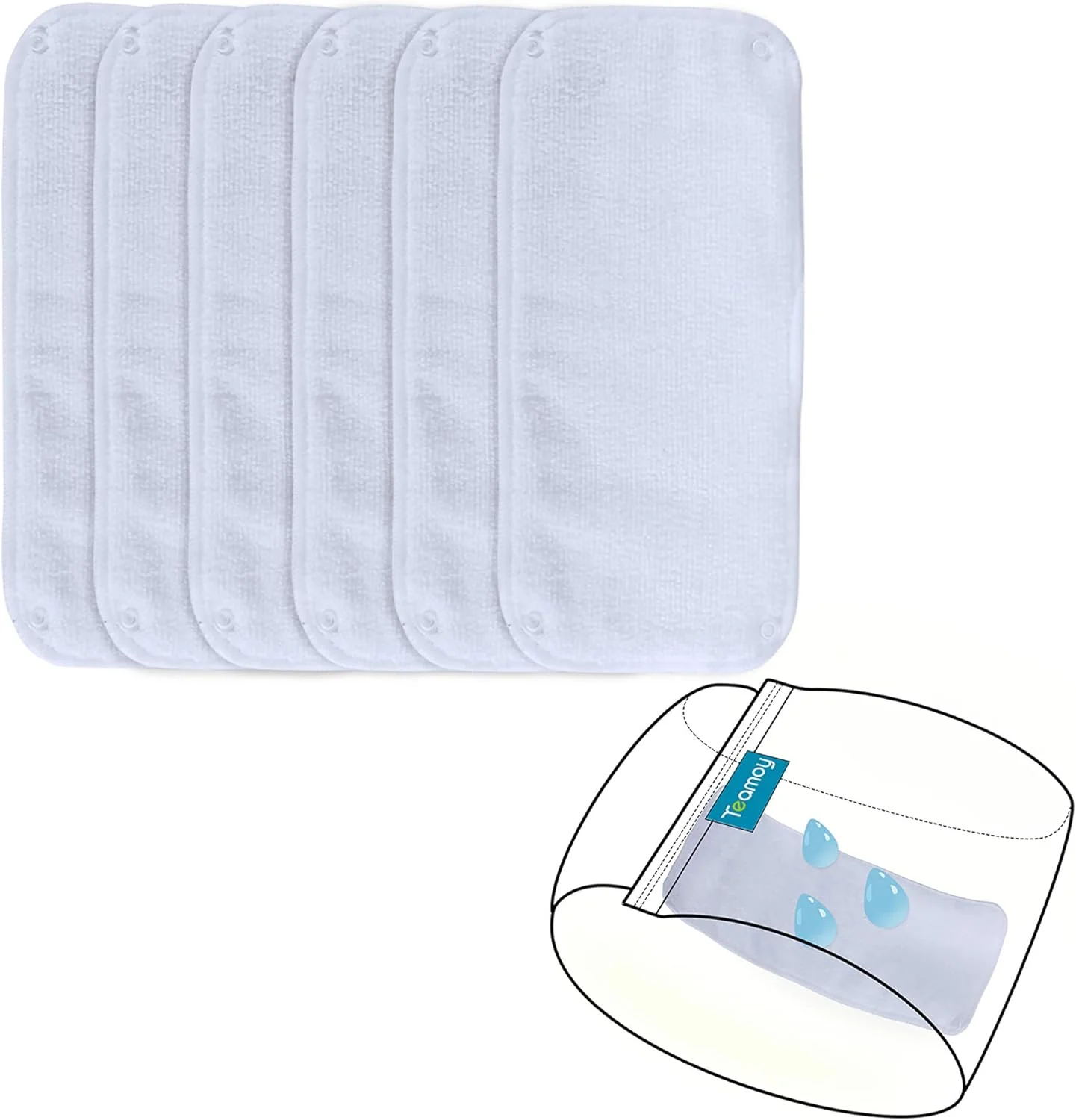 پدهای پوشکی سگ نر Teamoy، پدهای آستر کمربند شکمی سگ قابل استفاده مجدد (بسته 6 عددی)، سایز XL