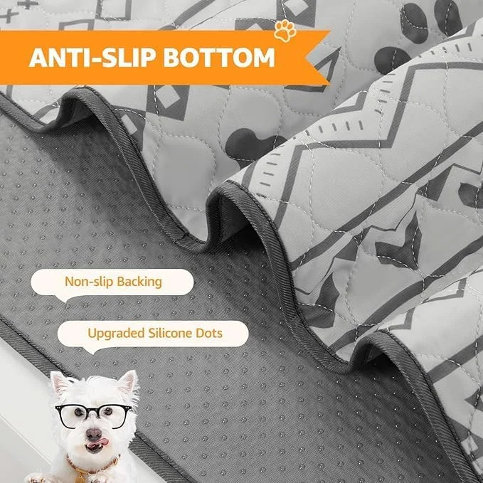 پدهای ادرار سگ قابل شستشو Tazweeq، دو عدد، 80 در 90 سانتی متر، ضد لغزش و ضد نشت، پدهای توله سگ قابل استفاده مجدد، پدهای بسیار جاذب برای آموزش دستشویی، محل بازی، قفس، کف، مبل، زیرانداز ضد آب حیوانات خانگی