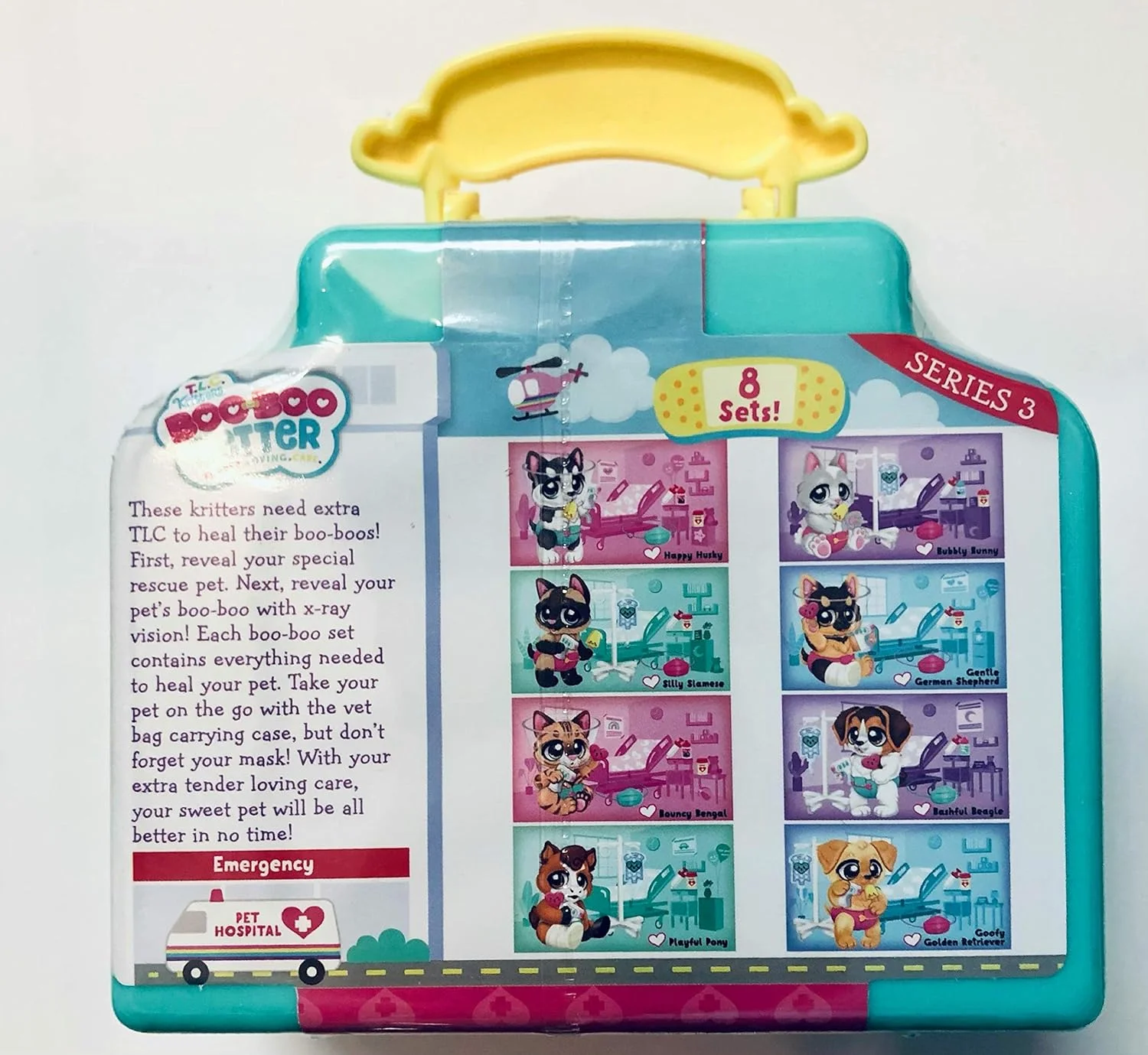 مجموعه جعبه کمک های اولیه دامپزشکی حیوانات خانگی سری 3 - شامل 12 قطعه: حیوان خانگی، جعبه، لوازم جانبی، کارت اشعه ایکس، پوشک و موارد دیگر!!
