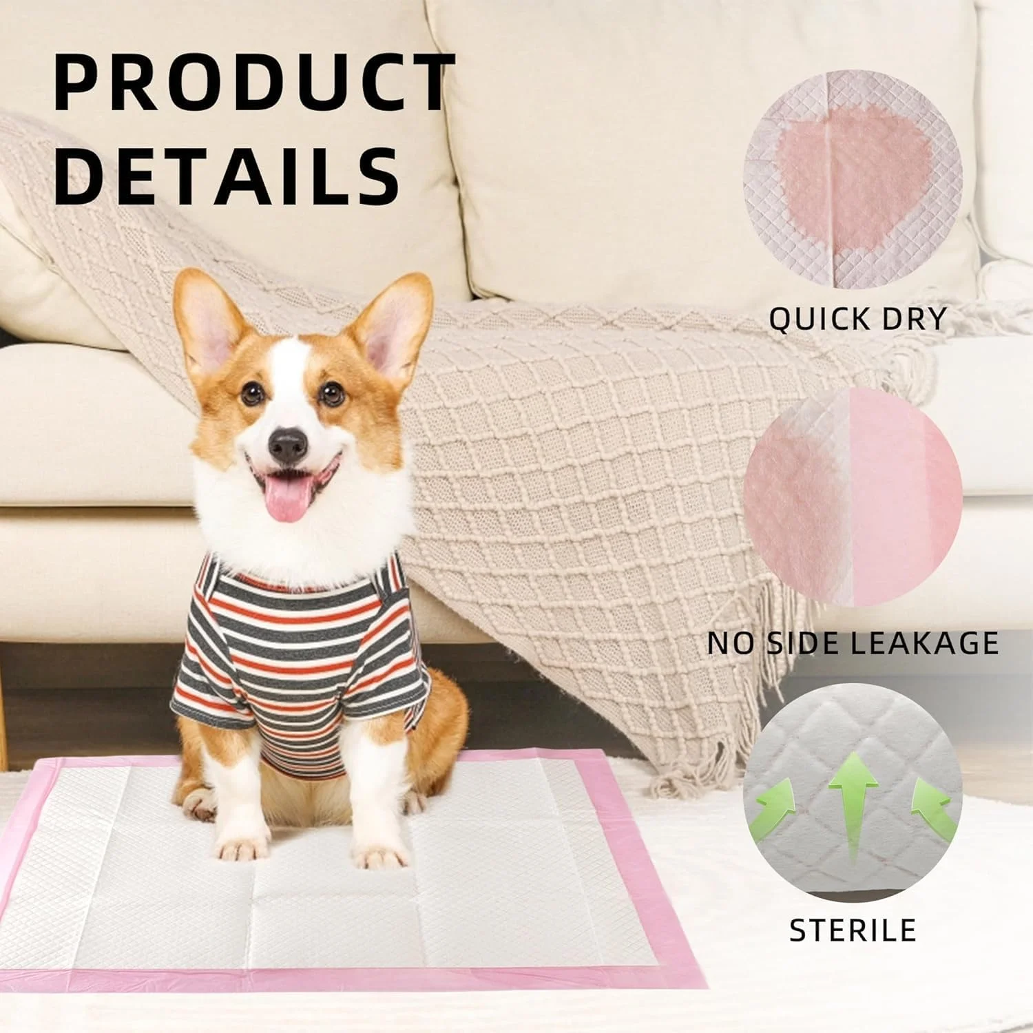 پدهای آموزشی سگ تازویق، فوق العاده جاذب و ضد نشت، پدهای ادرار با سطح خشک شونده سریع برای استفاده در داخل خانه (20 عدد 60x89 سانتی متر)، لوازم ضروری آموزش سگ