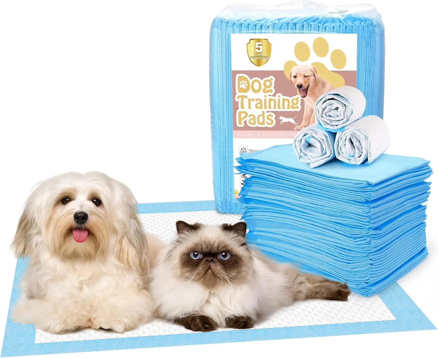 پد سگ ۴۰ عددی، پد آموزشی سگ، پد ادرار سگ یکبار مصرف فوق العاده جاذب، پد حیوانات خانگی ضد نشت برای توالت و آموزش توله سگ - 60 x 60 سانتی متر