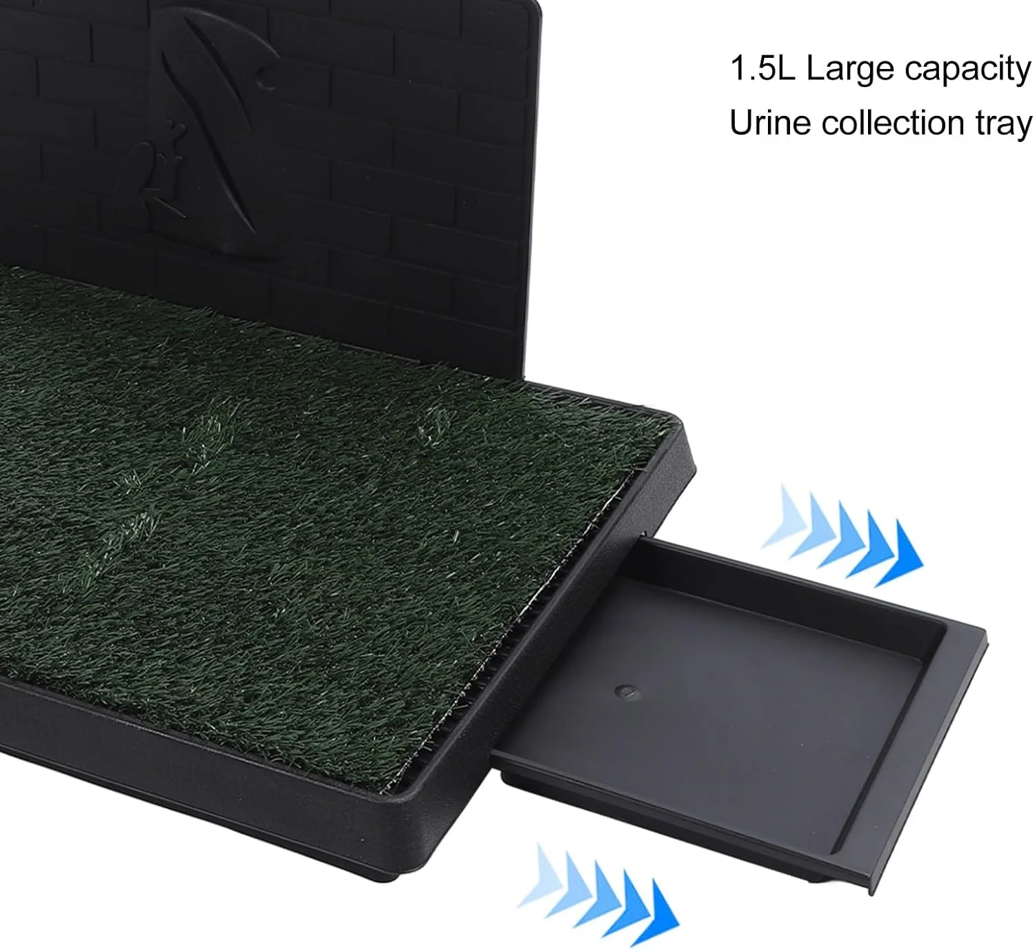 پد چمن سگ با سینی، سیستم 3 لایه با قابلیت تمیز کردن آسان، پد آموزشی قابل استفاده مجدد برای سگ توله سگ برای استفاده در داخل و خارج از منزل، ایده آل برای سگ های کوچک (سایز بزرگ با