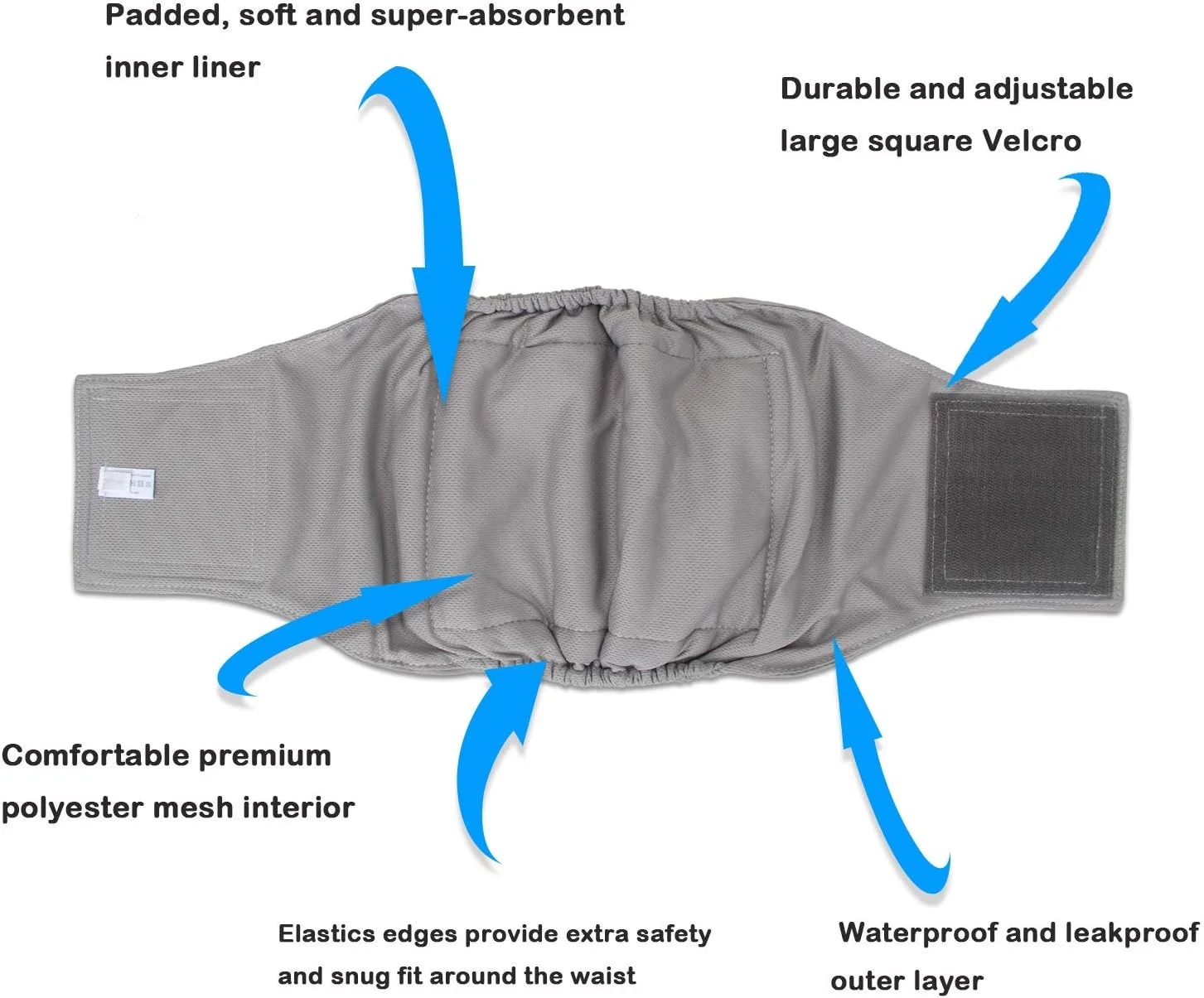 بسته 3 عددی پوشک سگ نر قابل استفاده مجدد Teamoy، شکم بند توله سگ قابل شستشو، فوق العاده جاذب و راحت