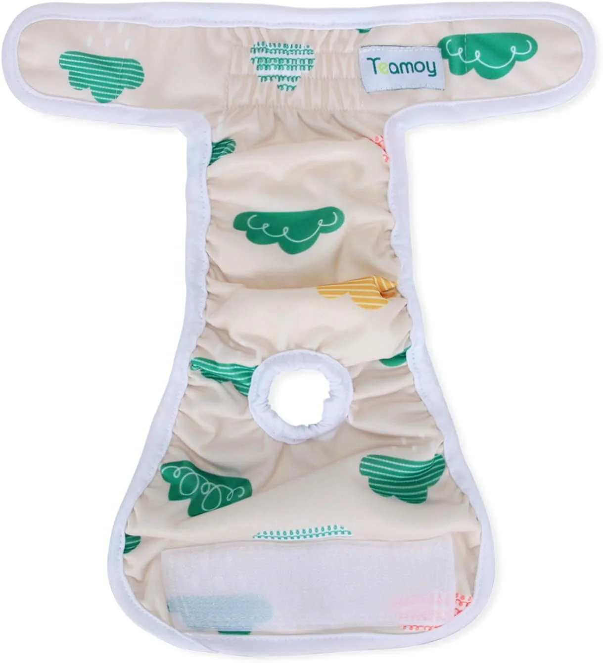 شورت بهداشتی سگ ماده قابل شستشو، پوشک سگ ماده چند بار مصرف، فوق العاده جاذب و راحت سایز کوچک (مناسب دور کمر 23 تا 38 سانتی متر) طرح فلامینگو+ ابر+ سبز+ صورتی (4 عدد) CATY08602