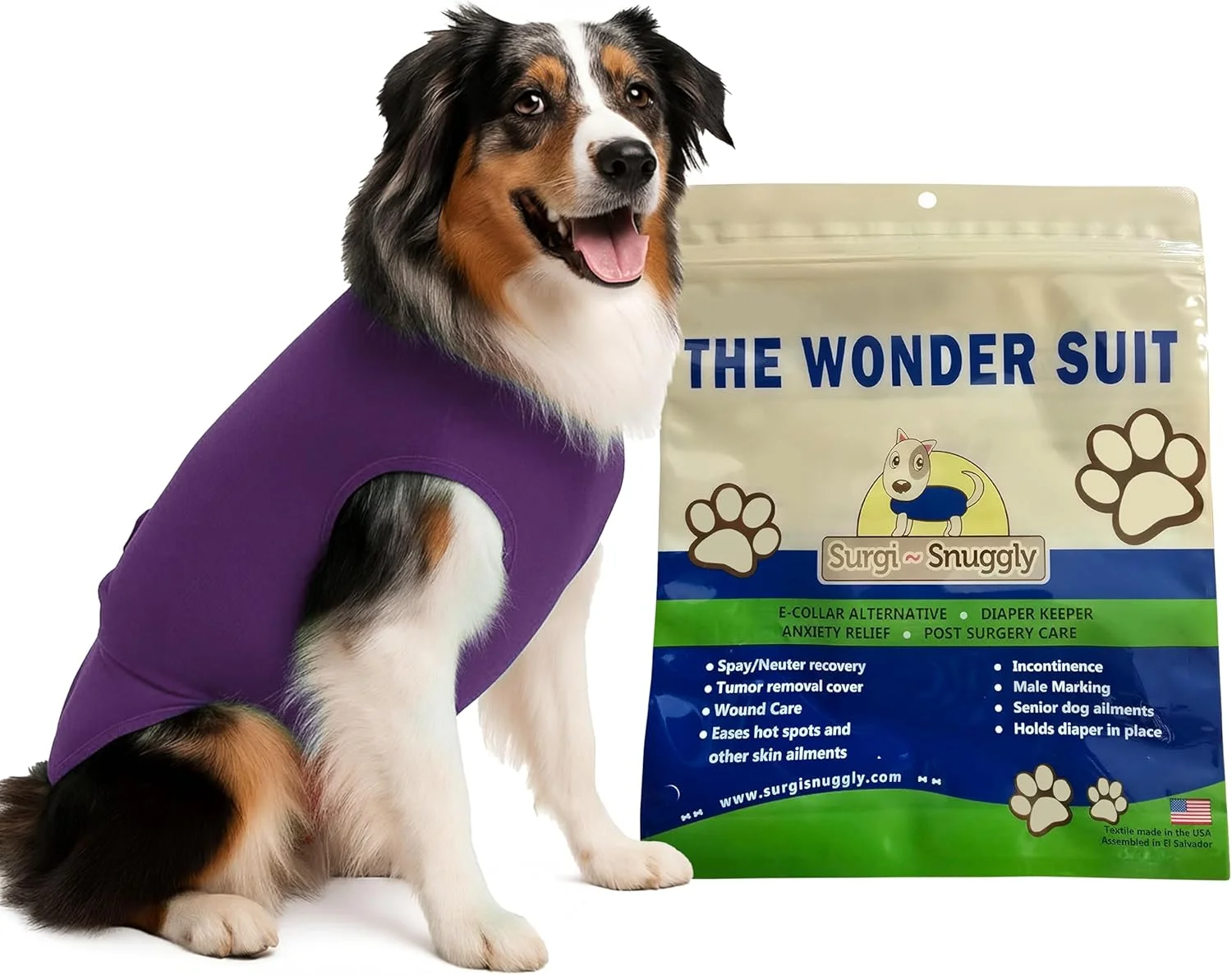 سرجی اسناگلی (بسیار بزرگ بلند، آلویی عالی) - نگهدارنده پوشک سگ یکبار مصرف قابل شستشو - برای سگ های نر و ماده - مناسب برای توله سگ ها تا سگ های بالغ - یک راه حل ساده برای یک مشکل روزمره