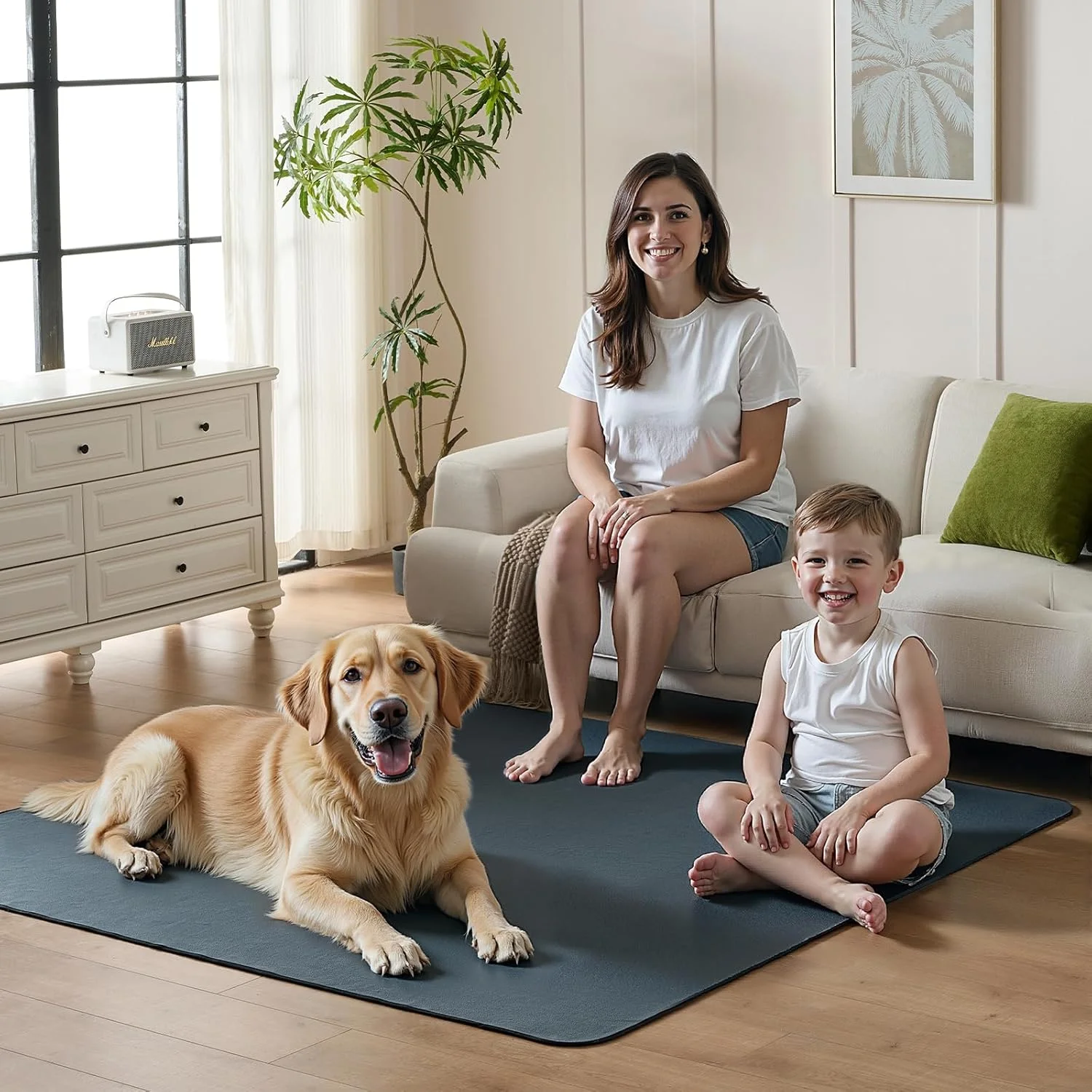 پدهای ادرار سگ قابل شستشو بسیار بزرگ 183x183 سانتی متر، فوق العاده جاذب، ضد لغزش، پدهای توله سگ قابل استفاده مجدد برای باکس بازی، قفس، کف، زیراندازهای ضد آب آموزش حیوانات خانگی برای پدهای زایمان خشک شونده سریع و بی اختیاری