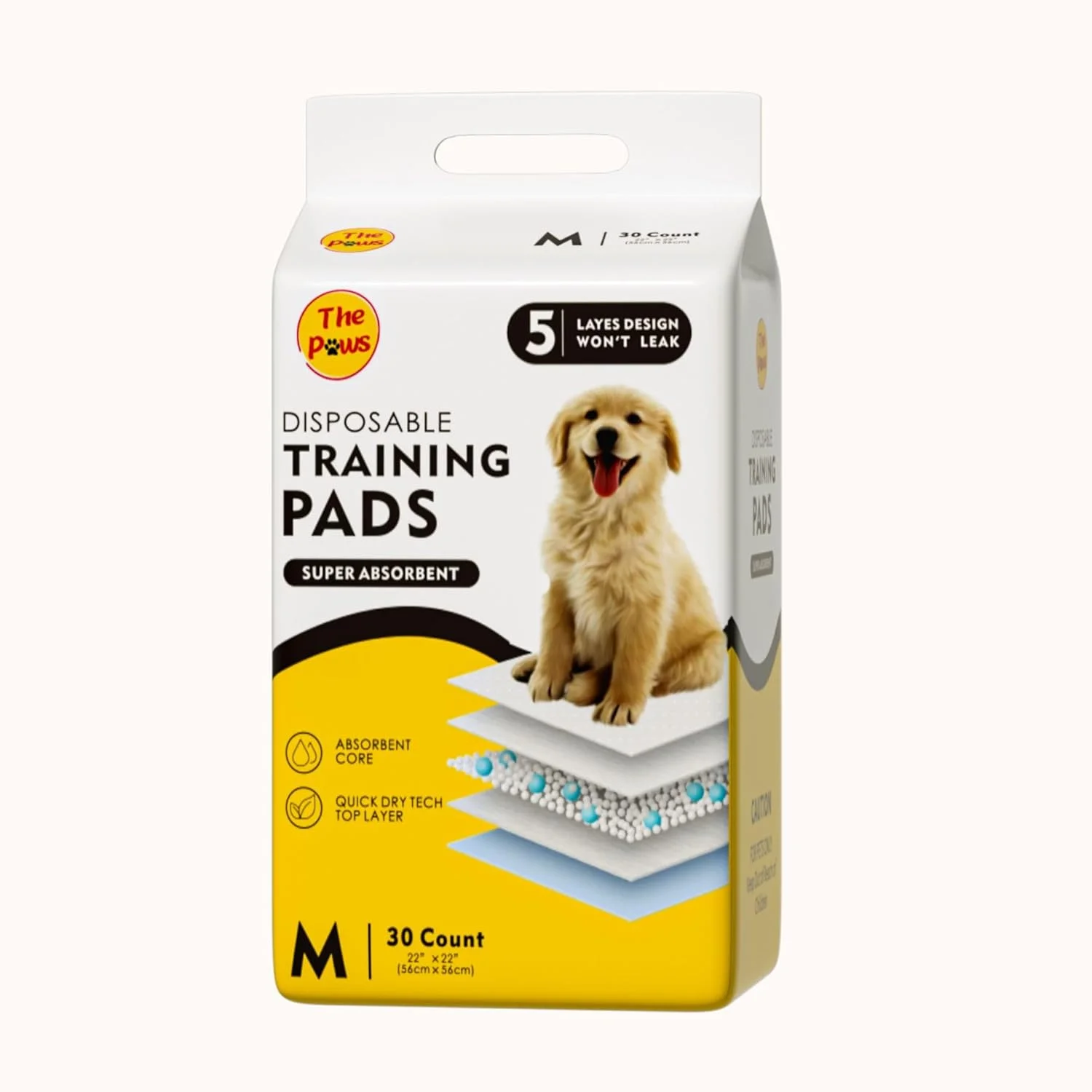 پدهای آموزشی فوق العاده جاذب و ضد نشت سگ و توله سگ [دانکز]، پدهای آموزشی حیوانات خانگی برای سگ ها، پد آموزش ادرار حیوانات خانگی، پدهای سگ برای آموزش دستشویی، 30 عدد سایز متوسط، سفید و آبی