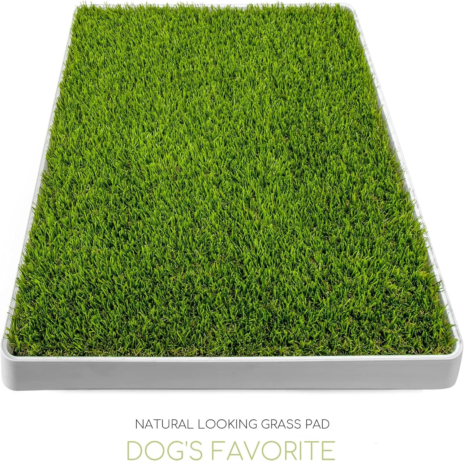 پد چمن سگ SunTurf با سینی، جعبه بستر سگ، توالت ایوانی برای آموزش ادرار توله سگ، سیستم پد ادرار چمن مصنوعی قابل حمل داخلی، چمن مصنوعی + نگهدارنده پد ادرار