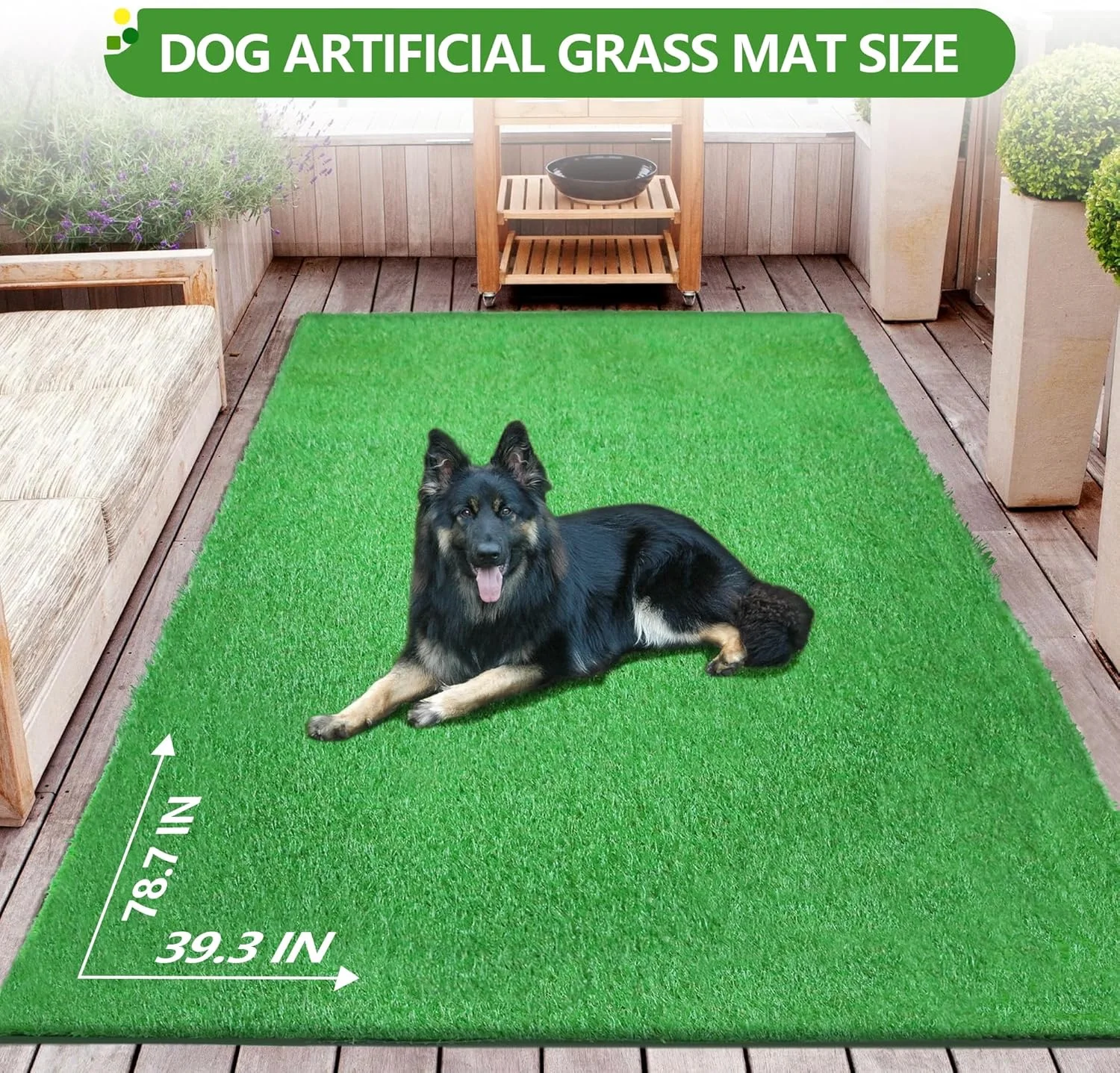 چمن مصنوعی فرش چمن برای سگ ها، مناسب فضای داخلی و خارجی، چمن مصنوعی برای آموزش دستشویی سگ، مناسب پاسیو و تزئین چمن