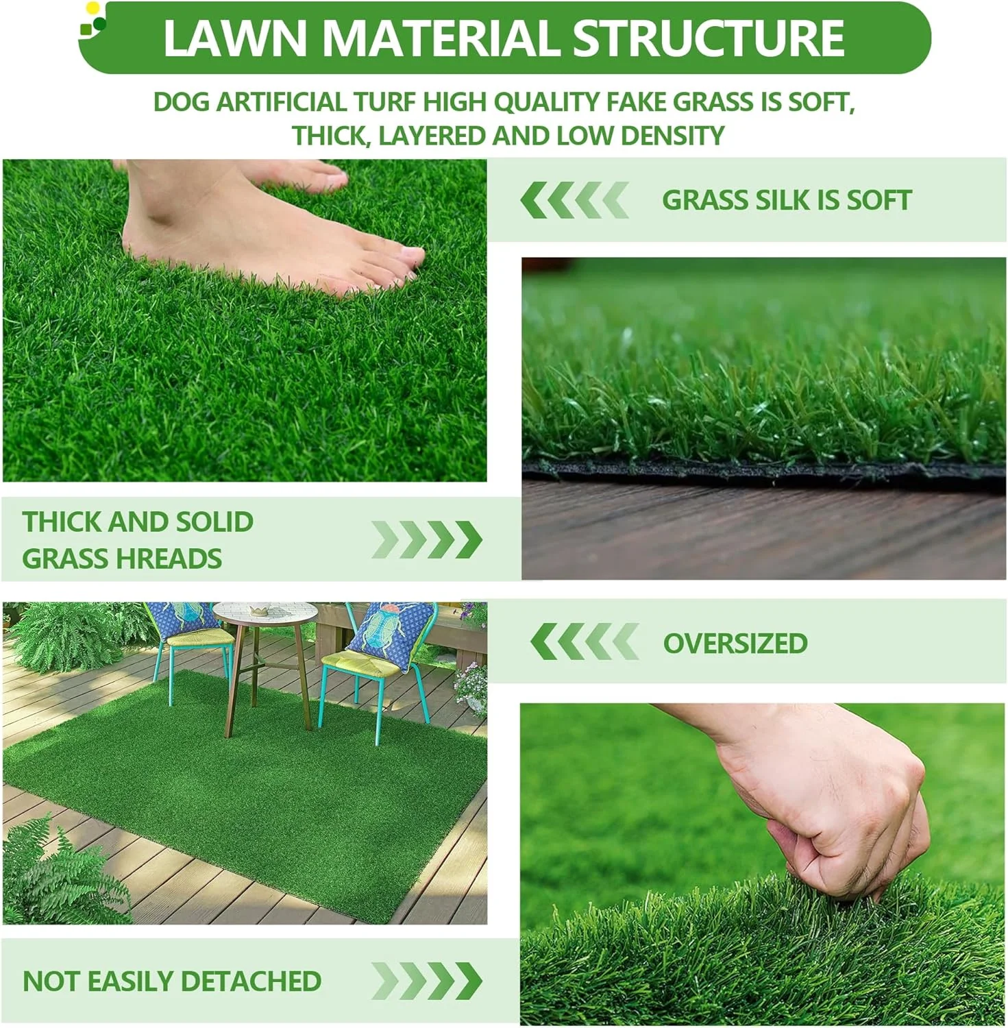 چمن مصنوعی فرش چمن برای سگ ها، مناسب فضای داخلی و خارجی، چمن مصنوعی برای آموزش دستشویی سگ، مناسب پاسیو و تزئین چمن