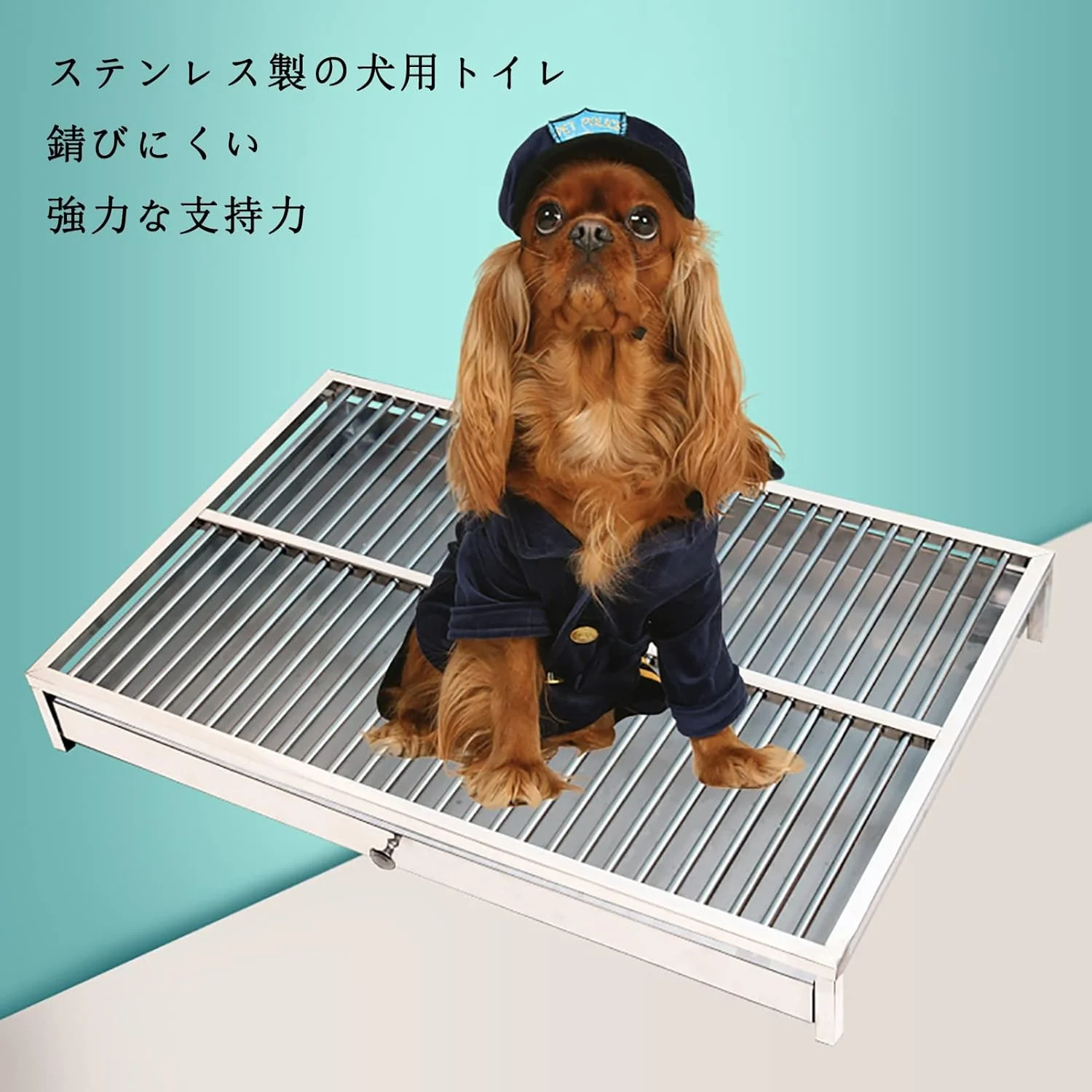 سینی توالت سگ، توالت توله سگ استیل ضد زنگ، تمیز کردن آسان توری آموزش حیوانات خانگی، پد آموزش سگ برش خارجی با پایه لاستیکی ضد لغزش (سایز: XXL(106 * 76 * 10cm))