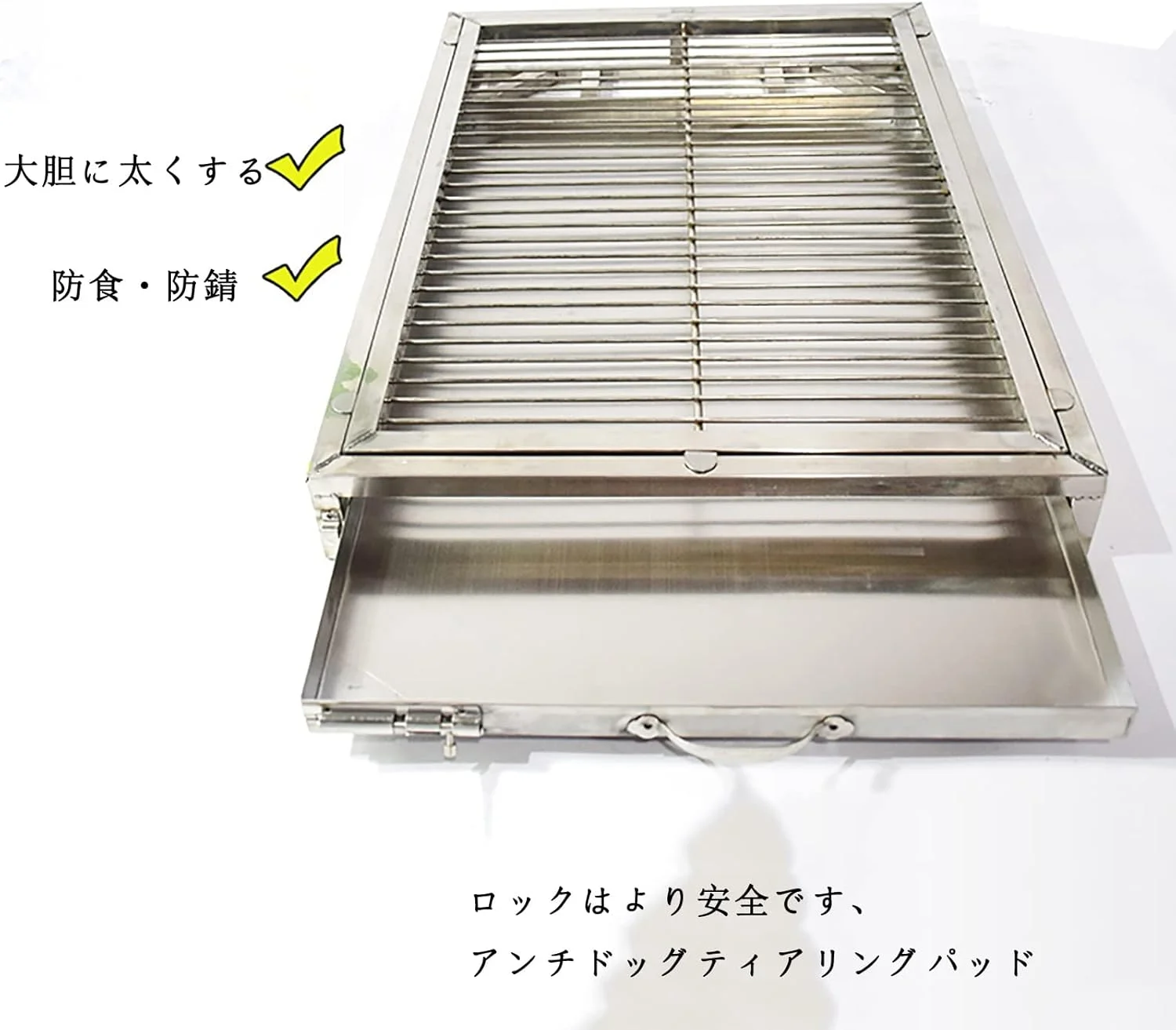 سینی توالت سگ، سینی آموزش حیوانات خانگی از جنس استیل ضد زنگ، پد آموزش سگ در فضای داخلی، تشک ضد لغزش ضد چکه با ظرفیت بزرگ، محافظت از کف، تمیز کردن آسان (سایز: 62x42x8 سانتی متر)