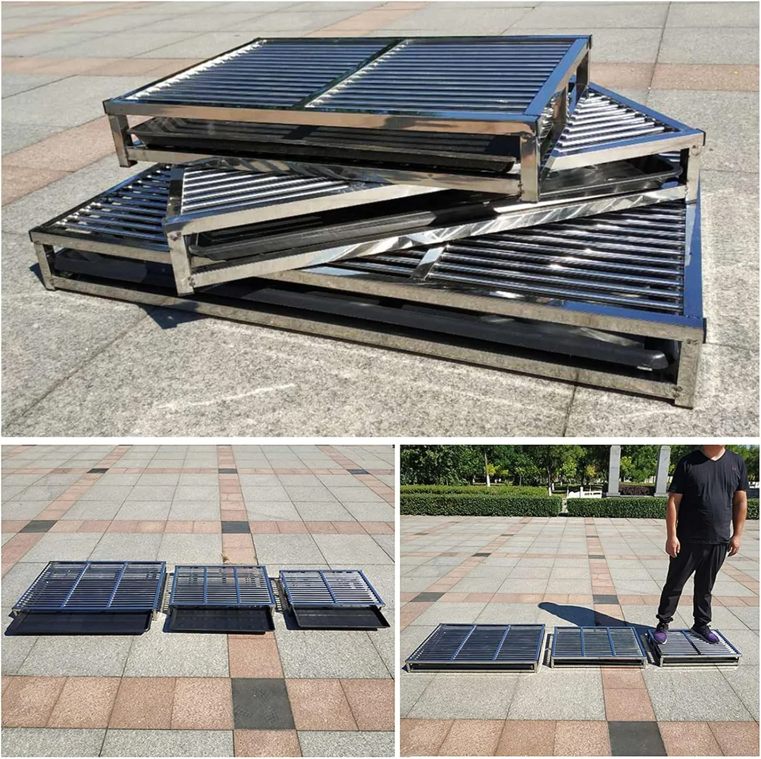 جعبه بستر سگ فلزی، آموزش دهنده دستشویی سگ، جای پد دستشویی خانگی، توالت داخلی و خارجی، سینی آموزشی استیل ضد زنگ قابل حمل، پد دستشویی سگ، تشک حمام، لوازم آموزش دستشویی سگ