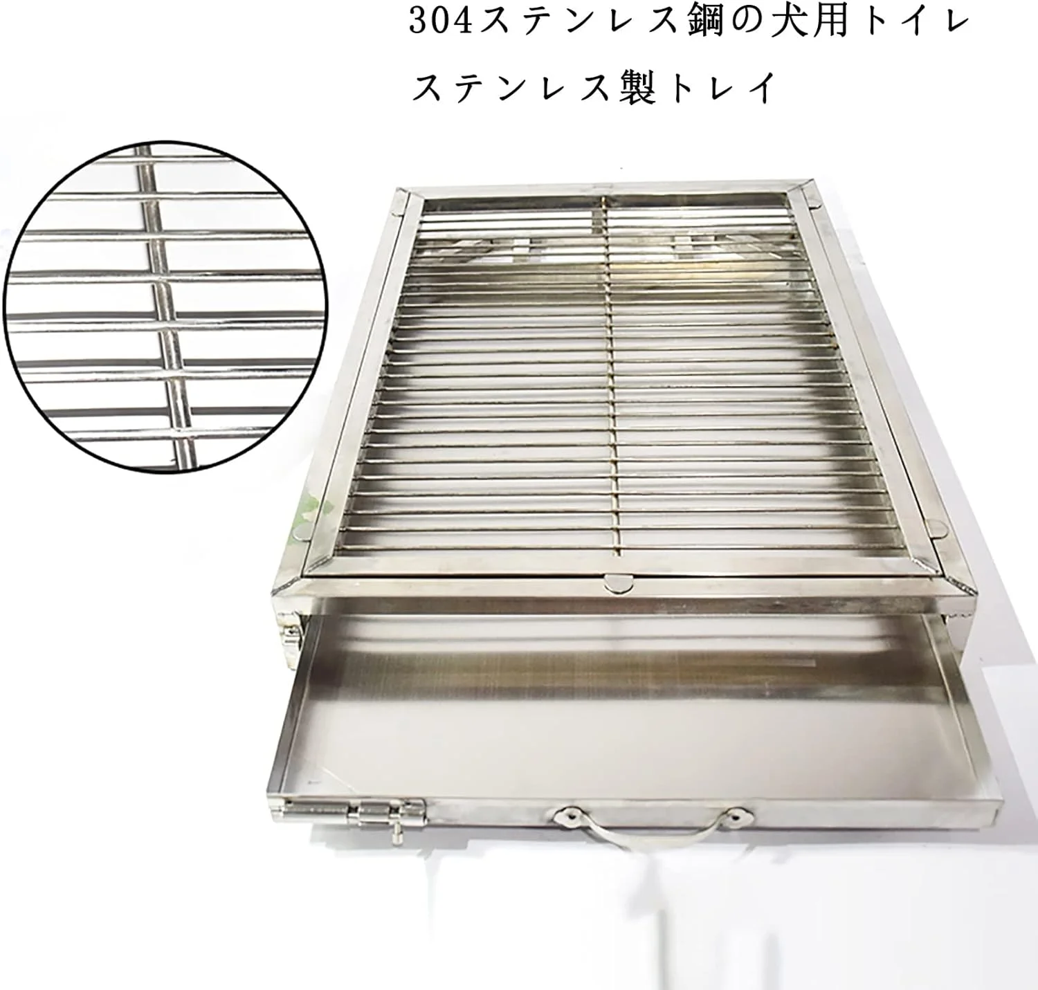 سینی توالت سگ، سینی آموزش حیوانات خانگی از جنس استیل ضد زنگ، پد آموزش سگ در فضای داخلی، تشک ضد لغزش ضد چکه با ظرفیت بزرگ، محافظت از کف، تمیز کردن آسان (سایز: 62x42x8 سانتی متر)