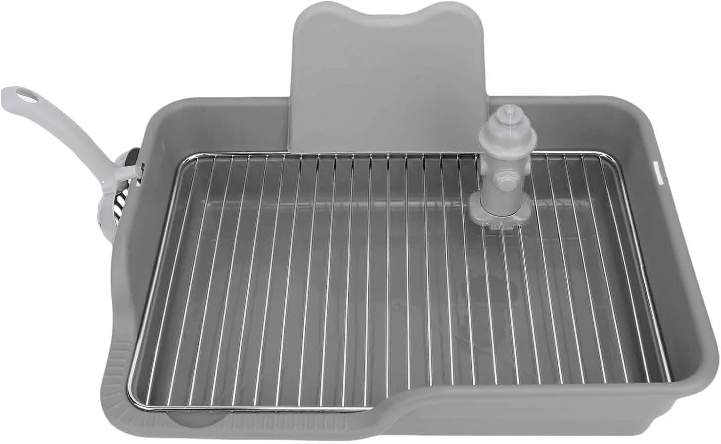 توالت سگ توری استیل ضد زنگ، سینی آموزش ادرار آسان برای تمیز کردن برای خانه با ساختار پایدار (خاکستری)