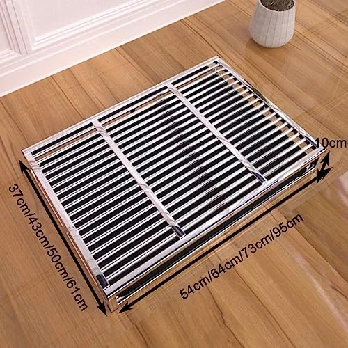 توالت سگ استیل ضد زنگ، توالت حیوانات خانگی استیل ضد زنگ، سینی آموزش توالت سگ، آموزش دهنده توالت سگ با سینی کشویی، پنجه های حیوان خانگی شما را خشک نگه می دارد، از کف محافظت می کند، برای حمام سگ های کوچک و بزرگ