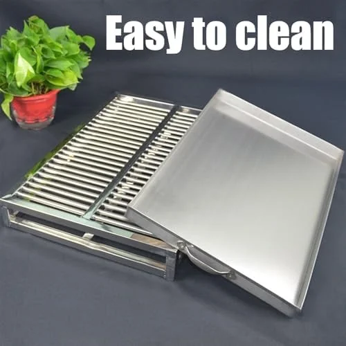 توالت سگ استیل ضد زنگ، سینی آموزش حیوانات خانگی داخل و خارج از منزل بالکن برای سگ های کوچک و متوسط، توالت سگ با سینی با قابلیت تمیز کردن آسان، جعبه بستر توالت حیوانات خانگی استیل ضد زنگ، 35 * 50 * 7.5 سانتی متر